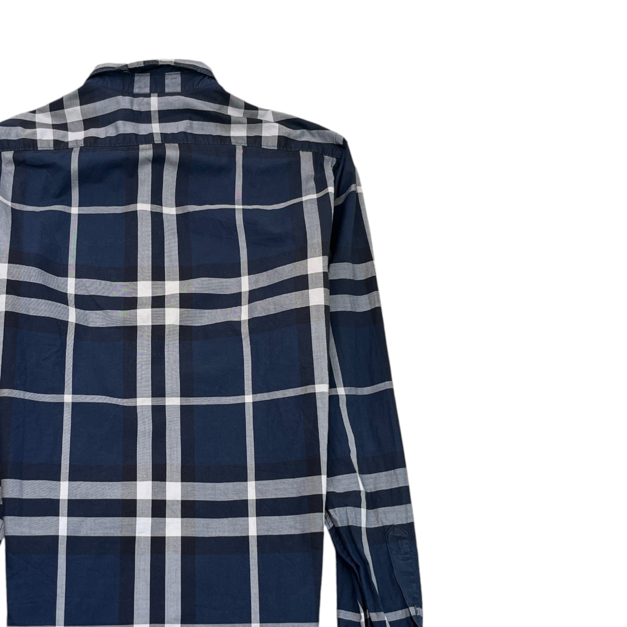 Men's Checked Long Sleeve Shirt Navy Size XS