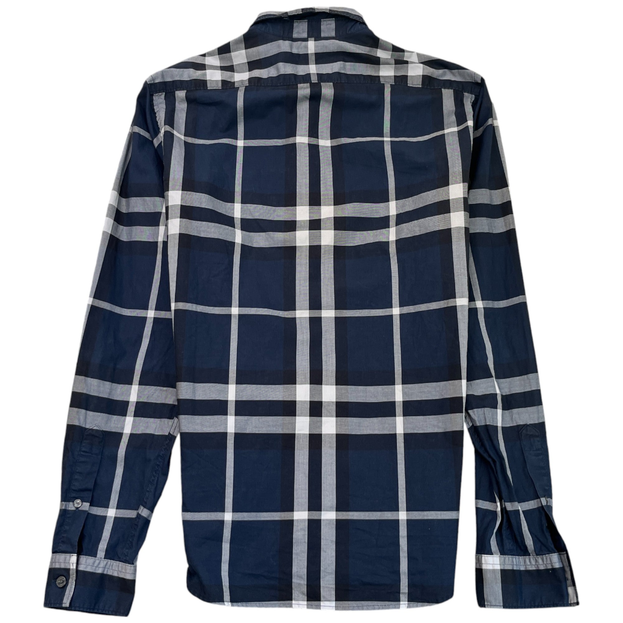Men's Checked Long Sleeve Shirt Navy Size XS