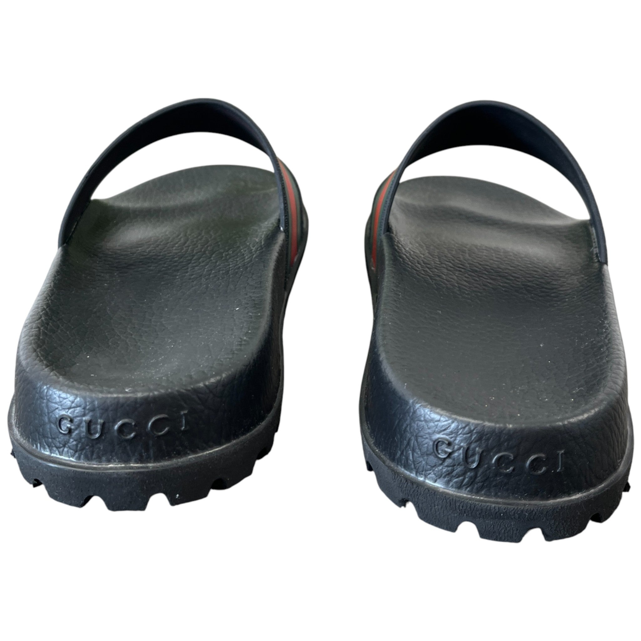 Men's Rubber Web Slides Black Size EU 43 / UK 9