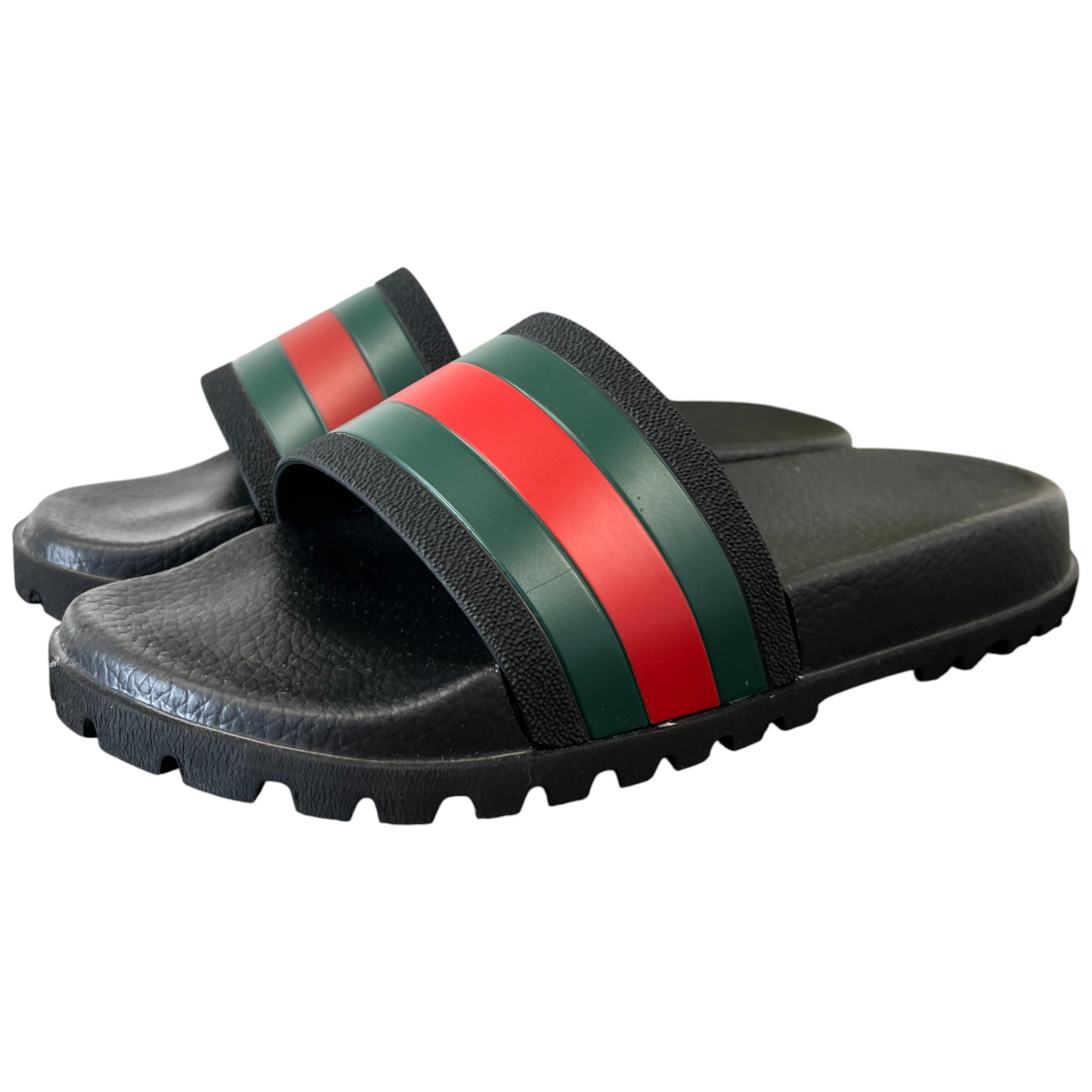 Men's Rubber Web Slides Black Size EU 43 / UK 9