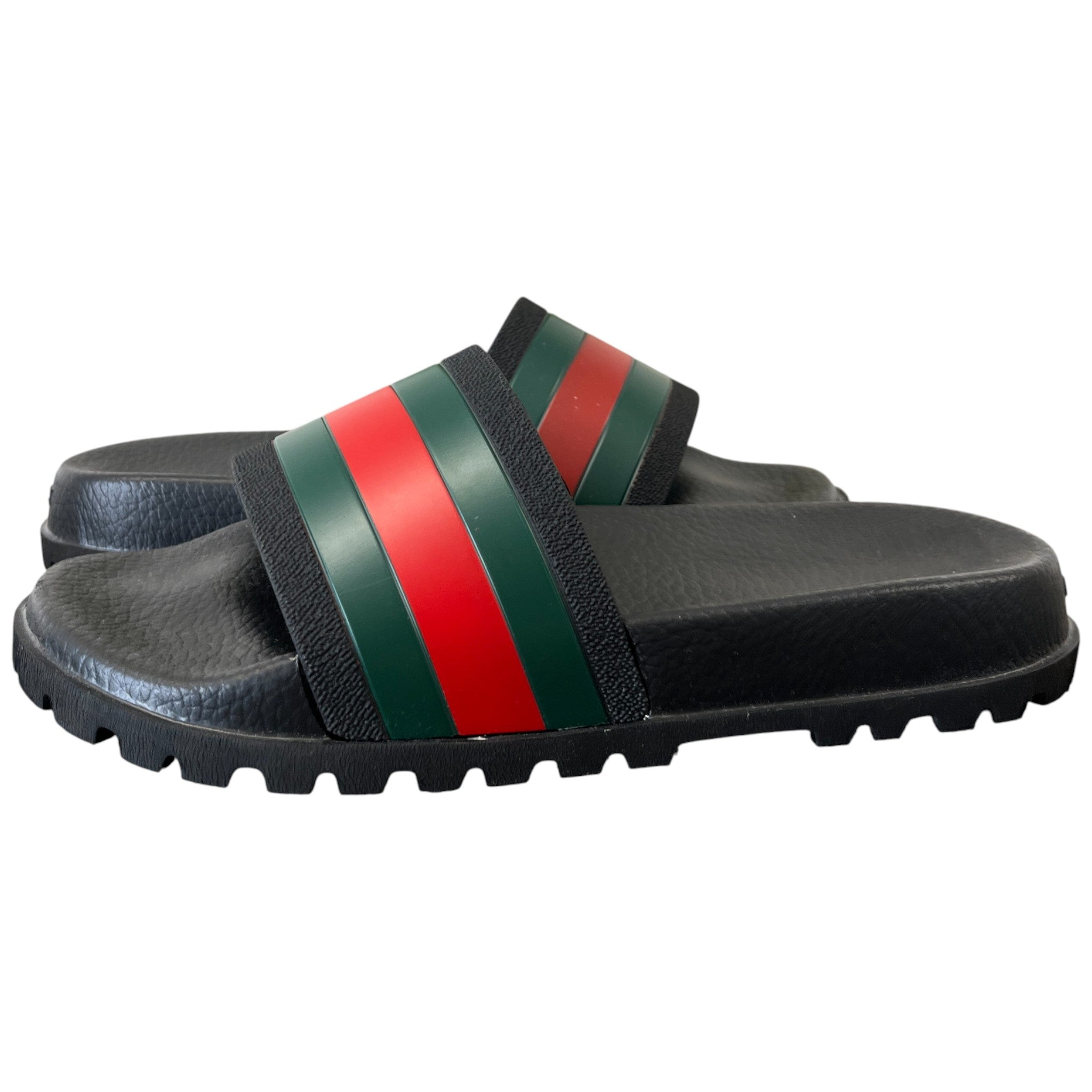 Men's Rubber Web Slides Black Size EU 43 / UK 9