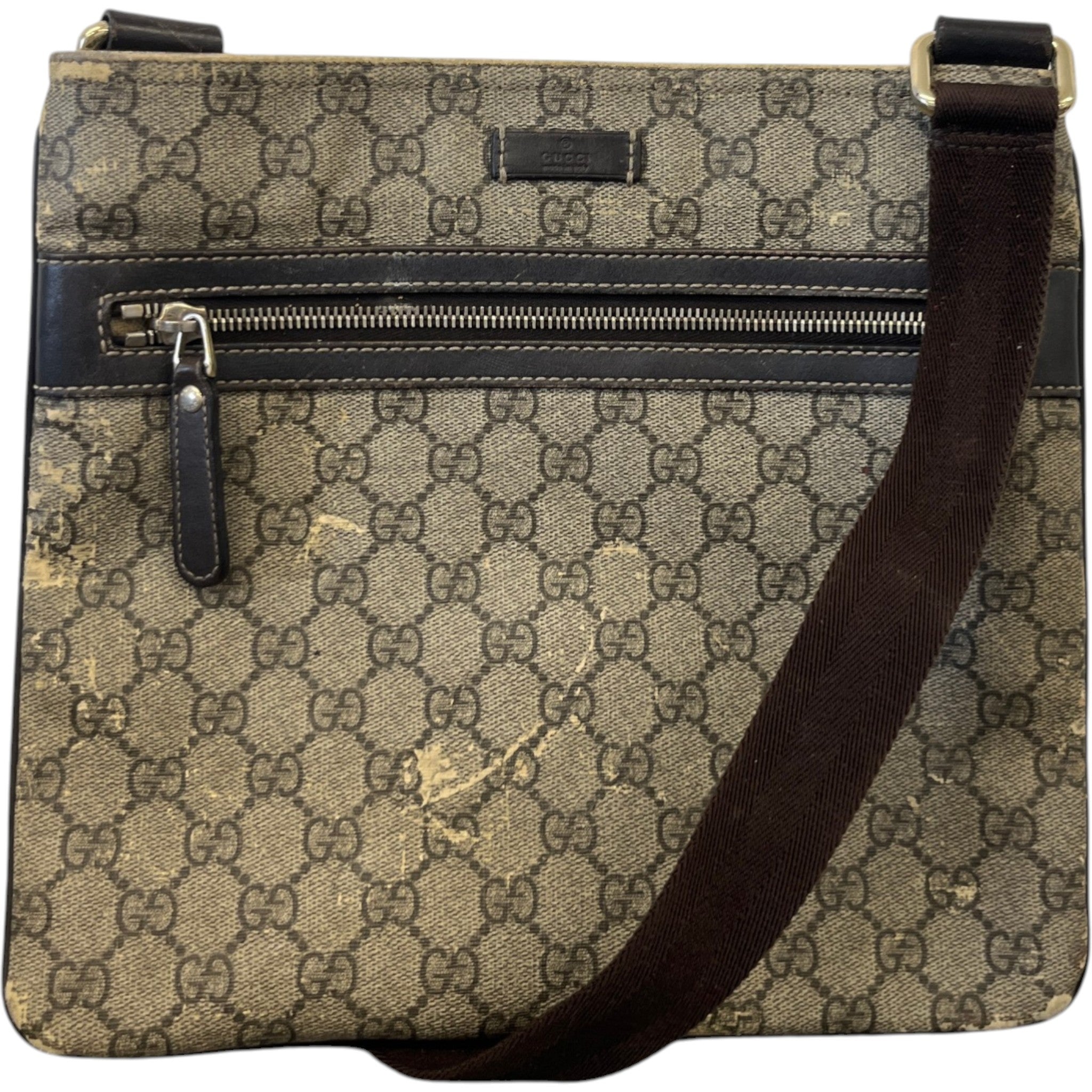 Men's Gg Supreme Messenger Bag Beige