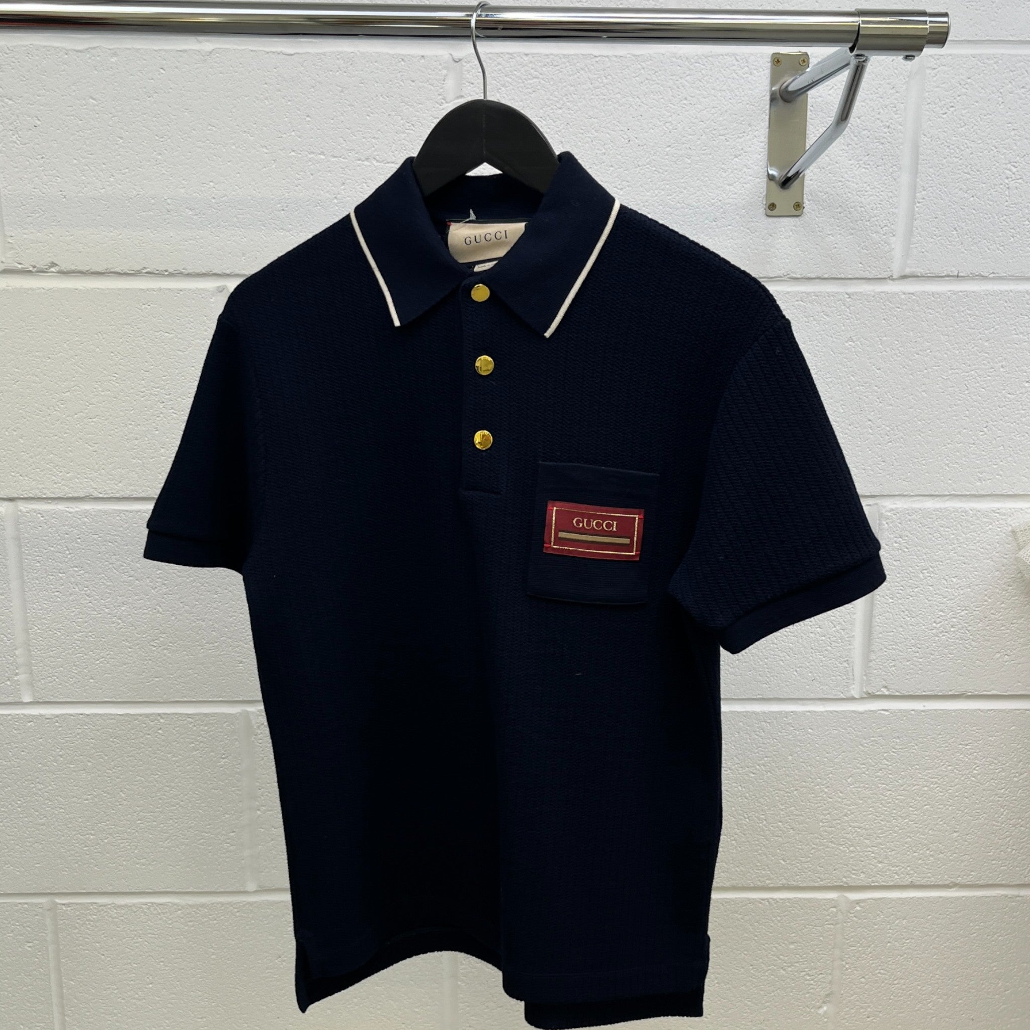 Men's Jersey Polo Shirt Navy Size S