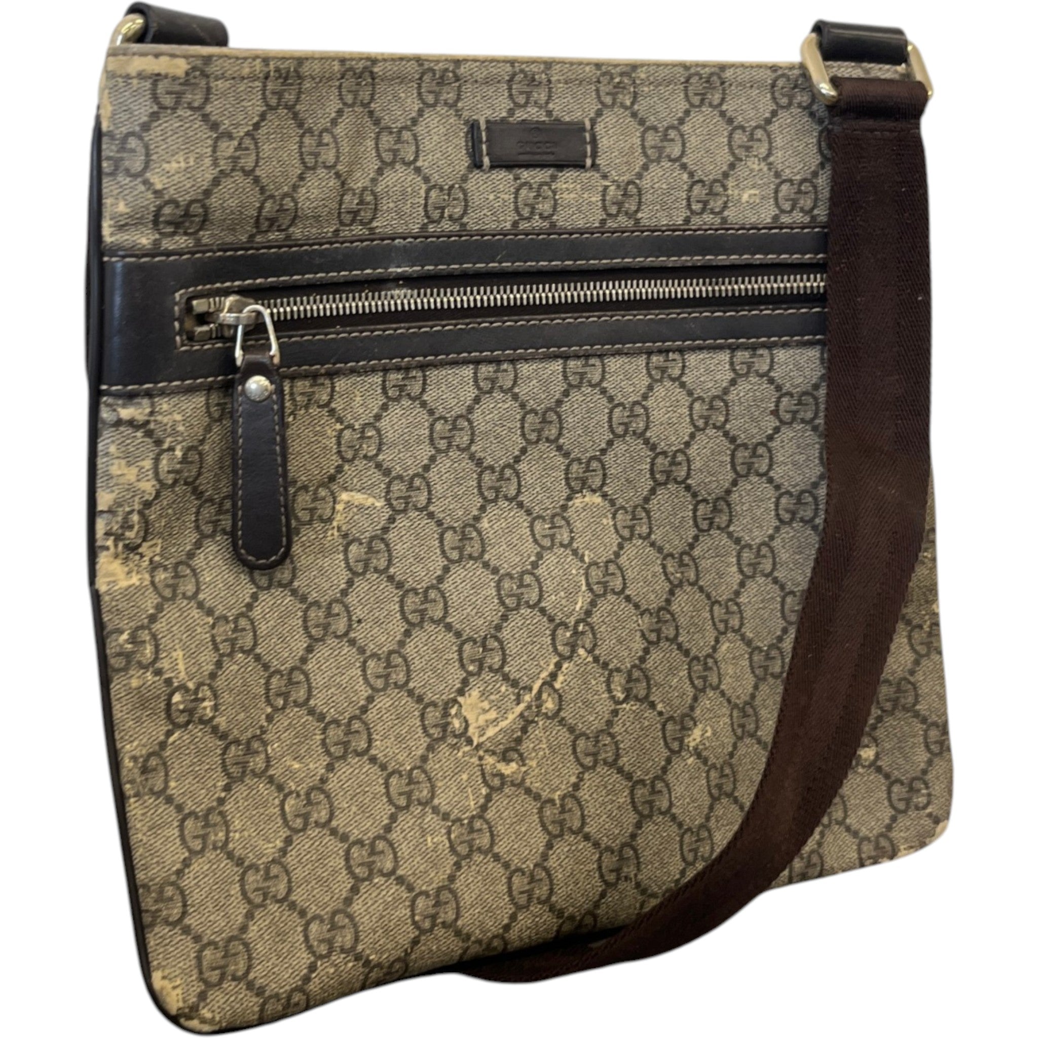 Men's Gg Supreme Messenger Bag Beige