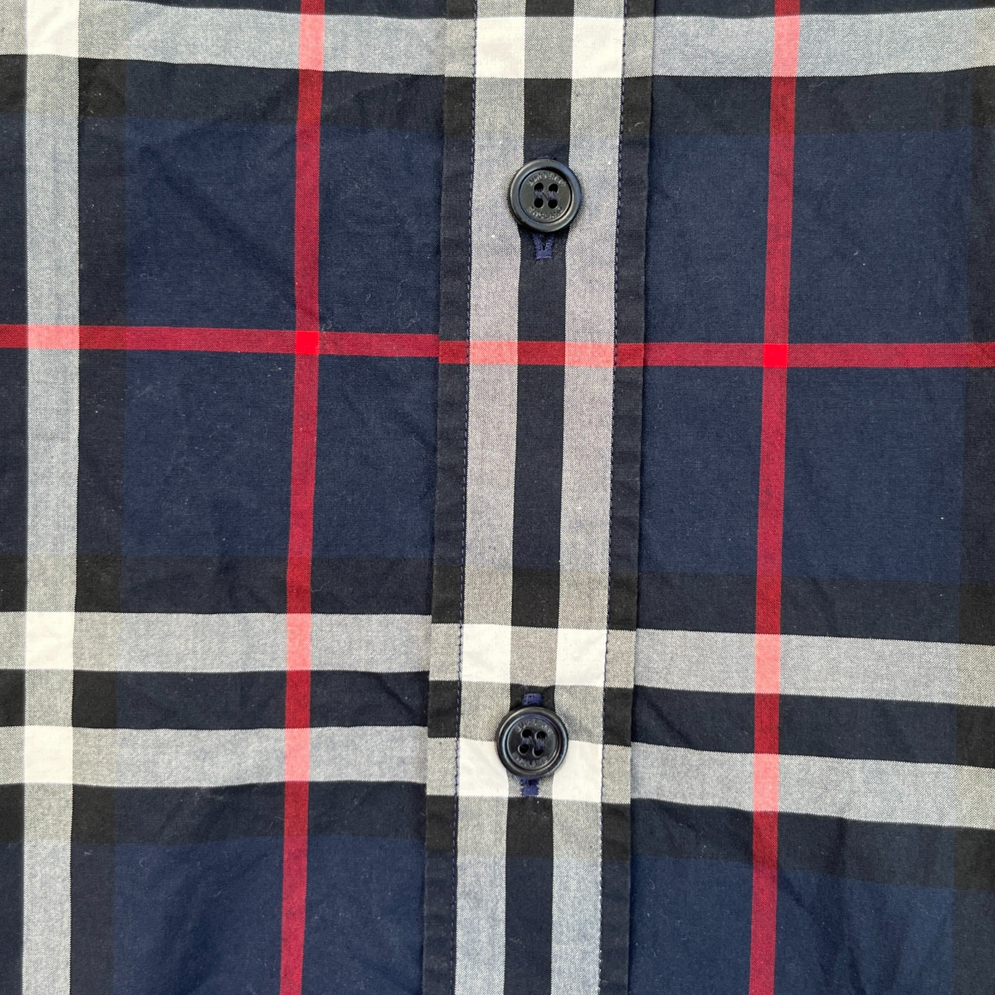 Men's Checked Long Sleeve Shirt Navy Size XS