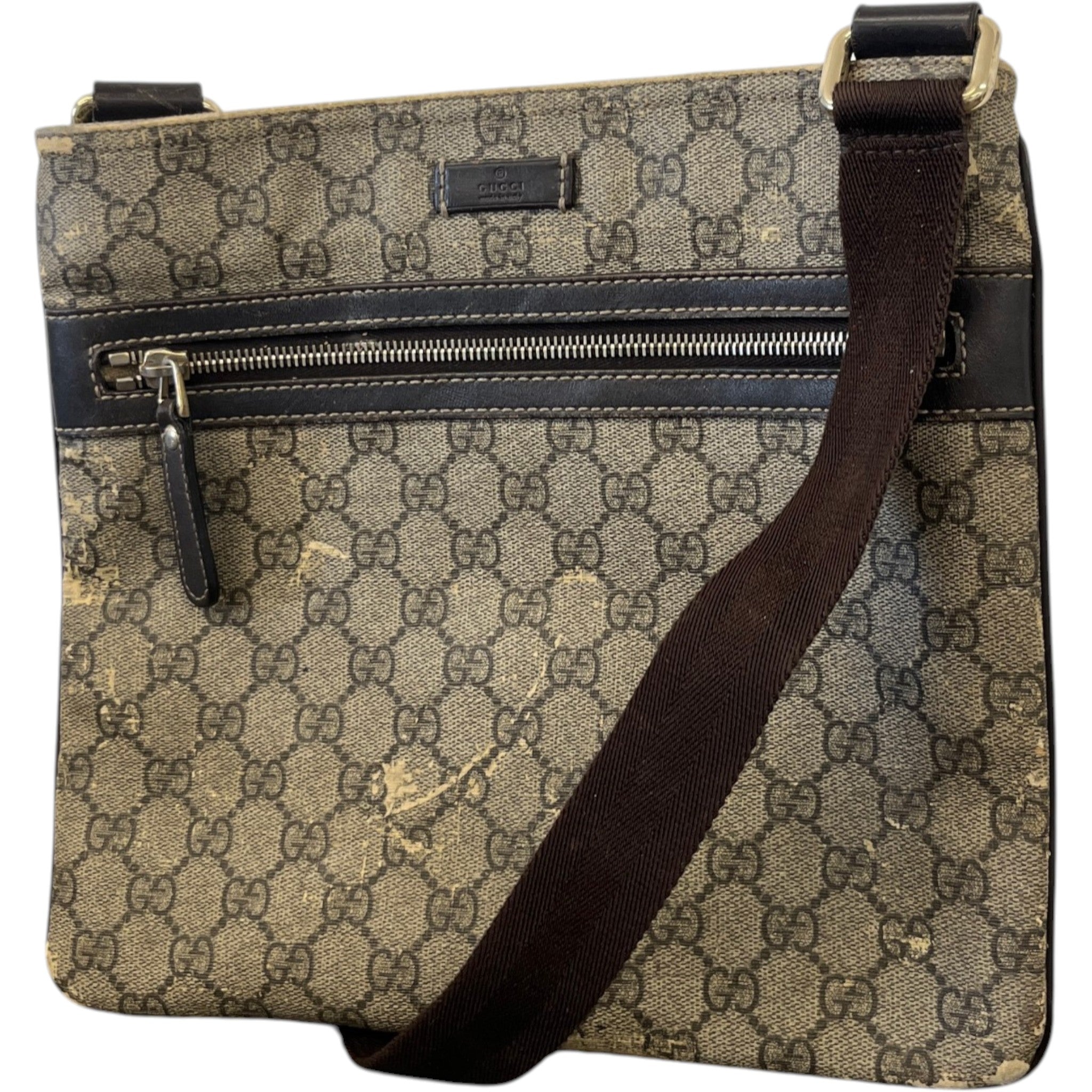 Men's Gg Supreme Messenger Bag Beige