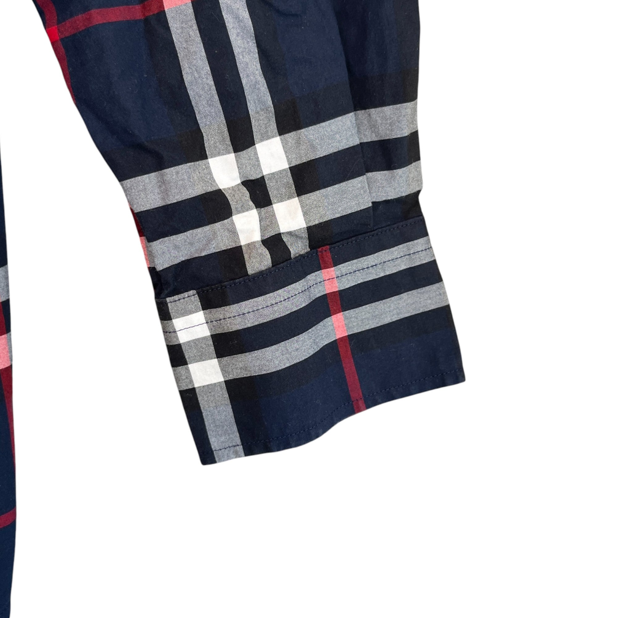 Men's Checked Long Sleeve Shirt Navy Size XS
