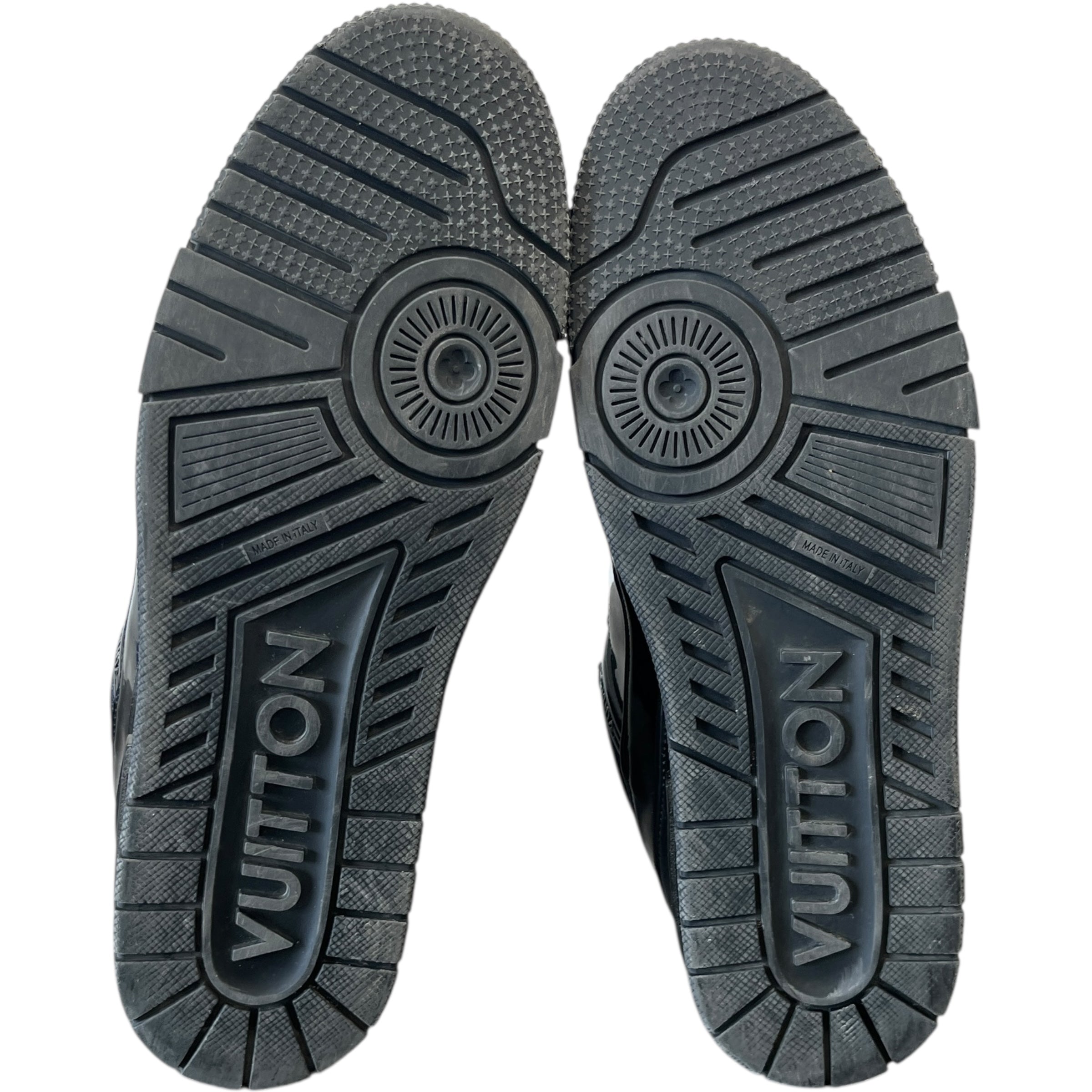 Men's Lv Patent Low Trainers Black Size EU 44 / UK 10