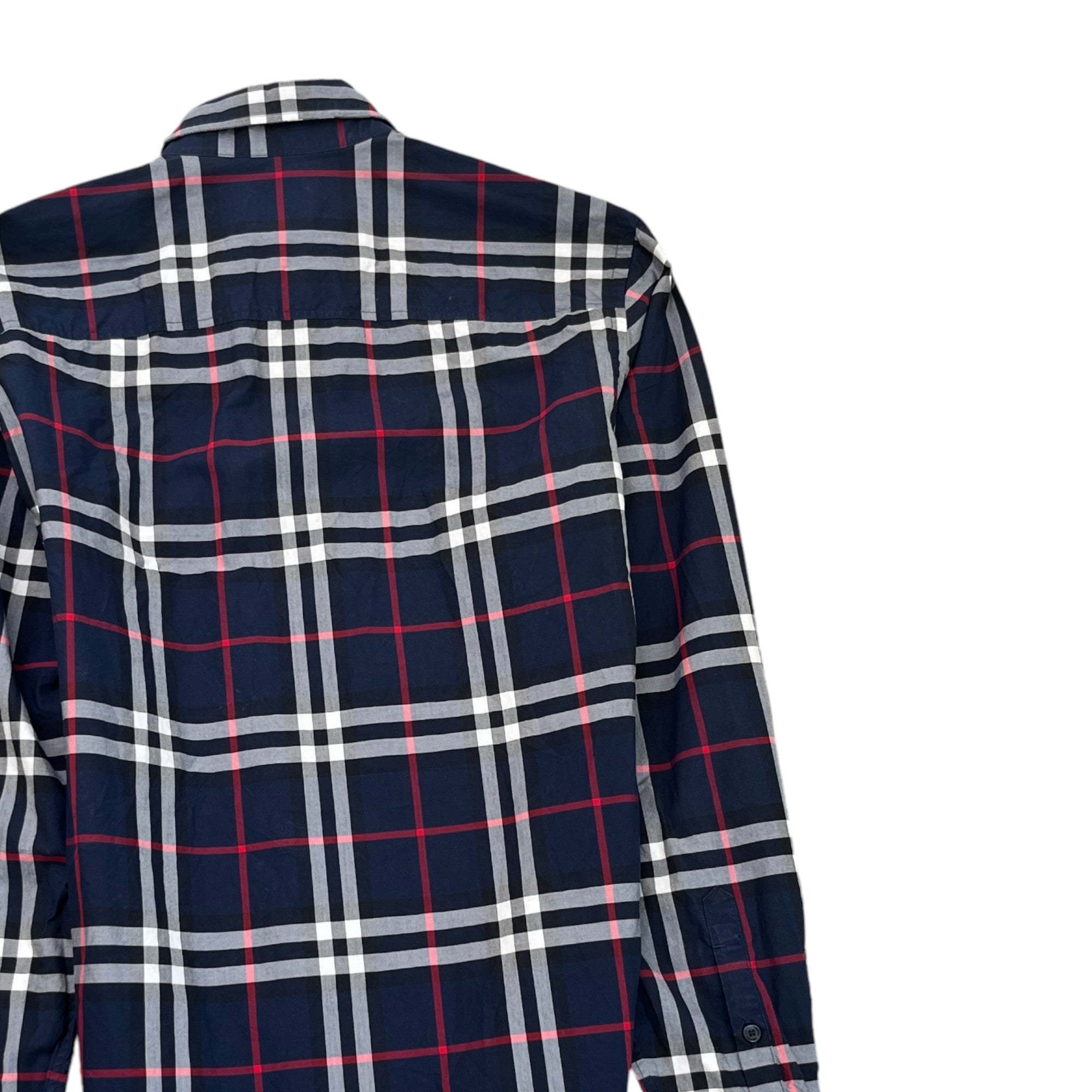 Men's Checked Long Sleeve Shirt Navy Size XS