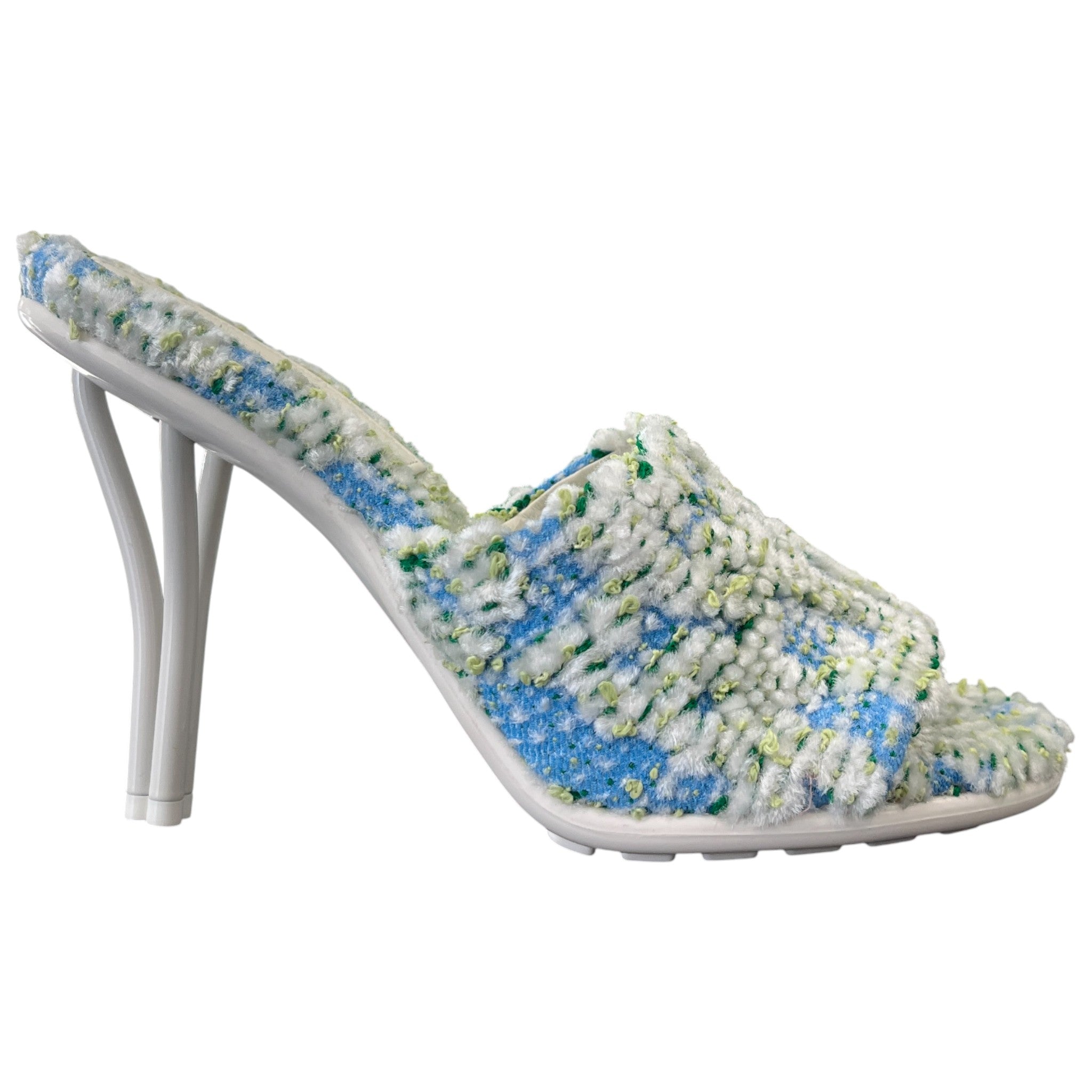 Women's Tweed Mule Heels White Size EU 41 / UK 8