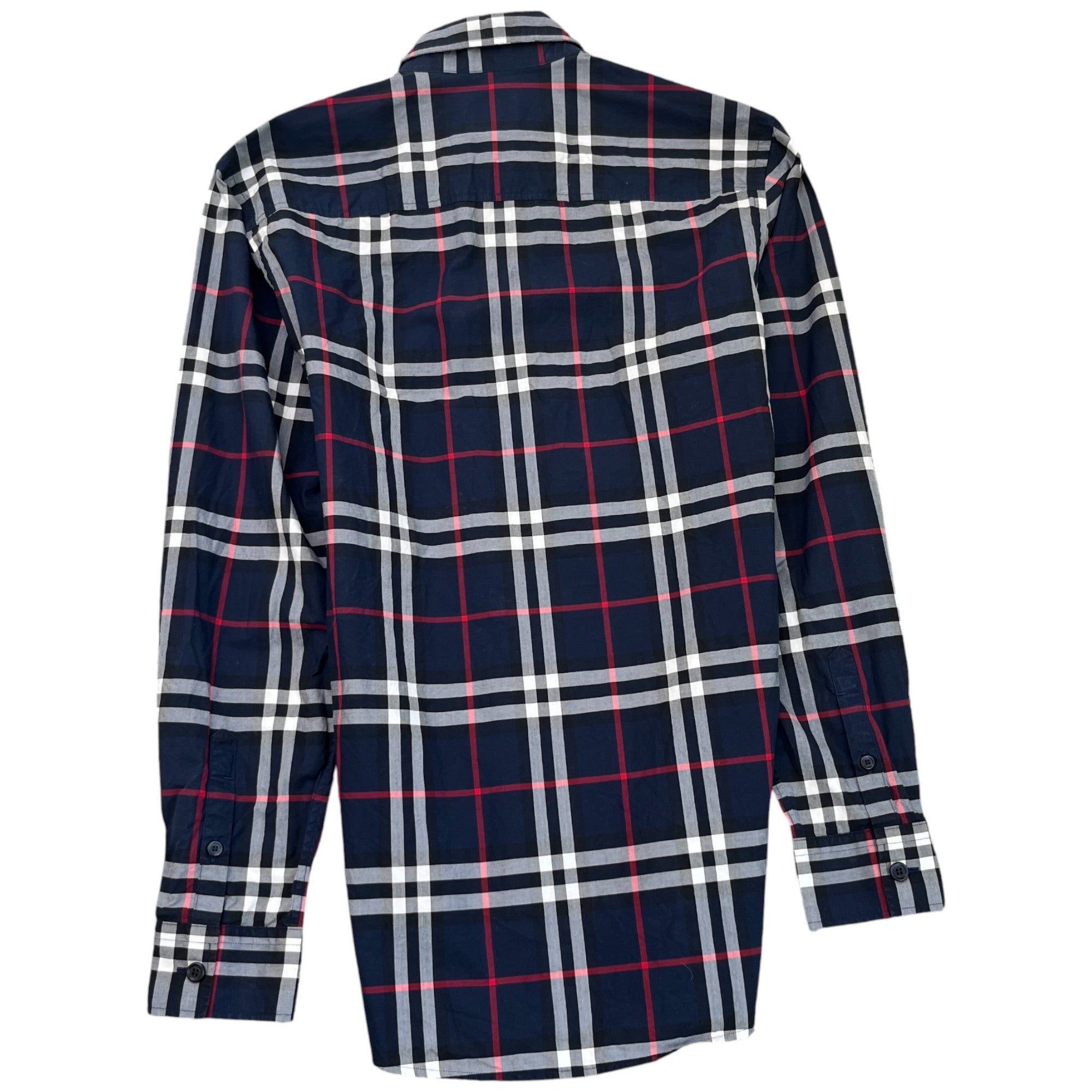 Men's Checked Long Sleeve Shirt Navy Size XS