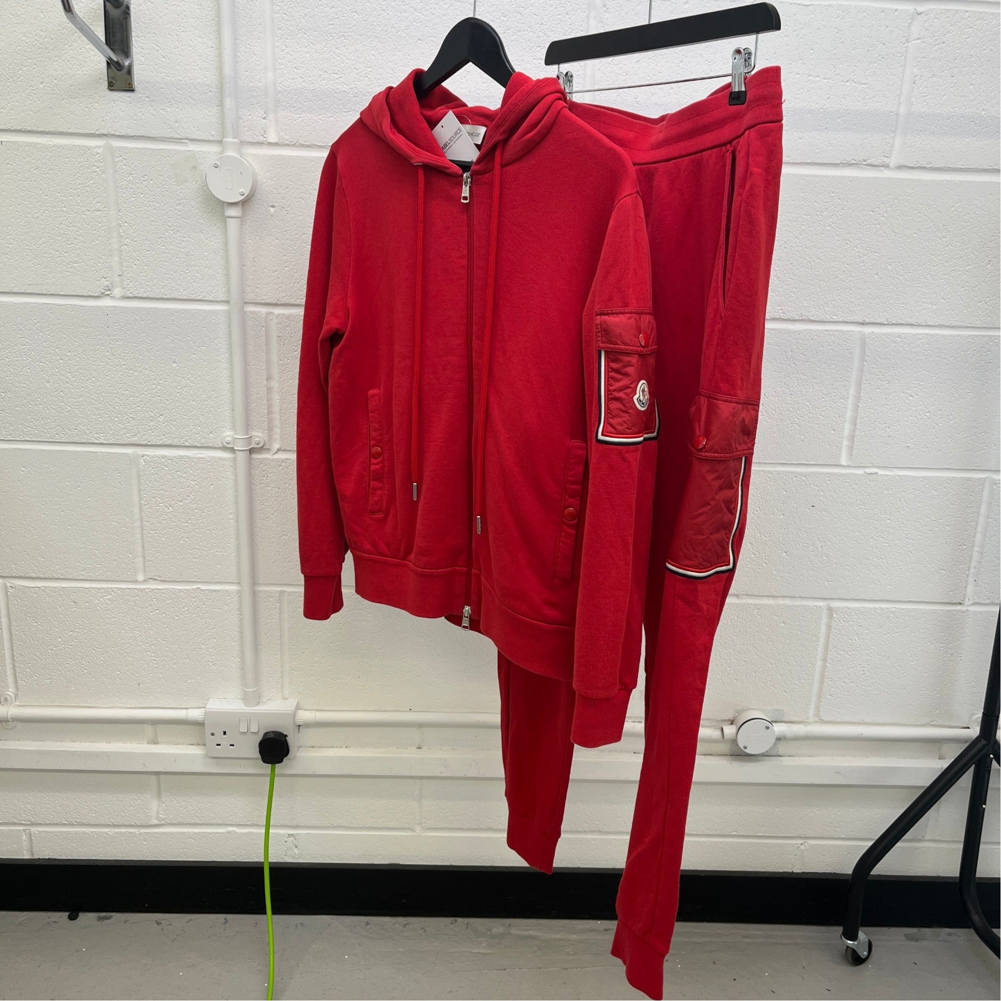 Men's Logo Patch Full Tracksuit Red Size M