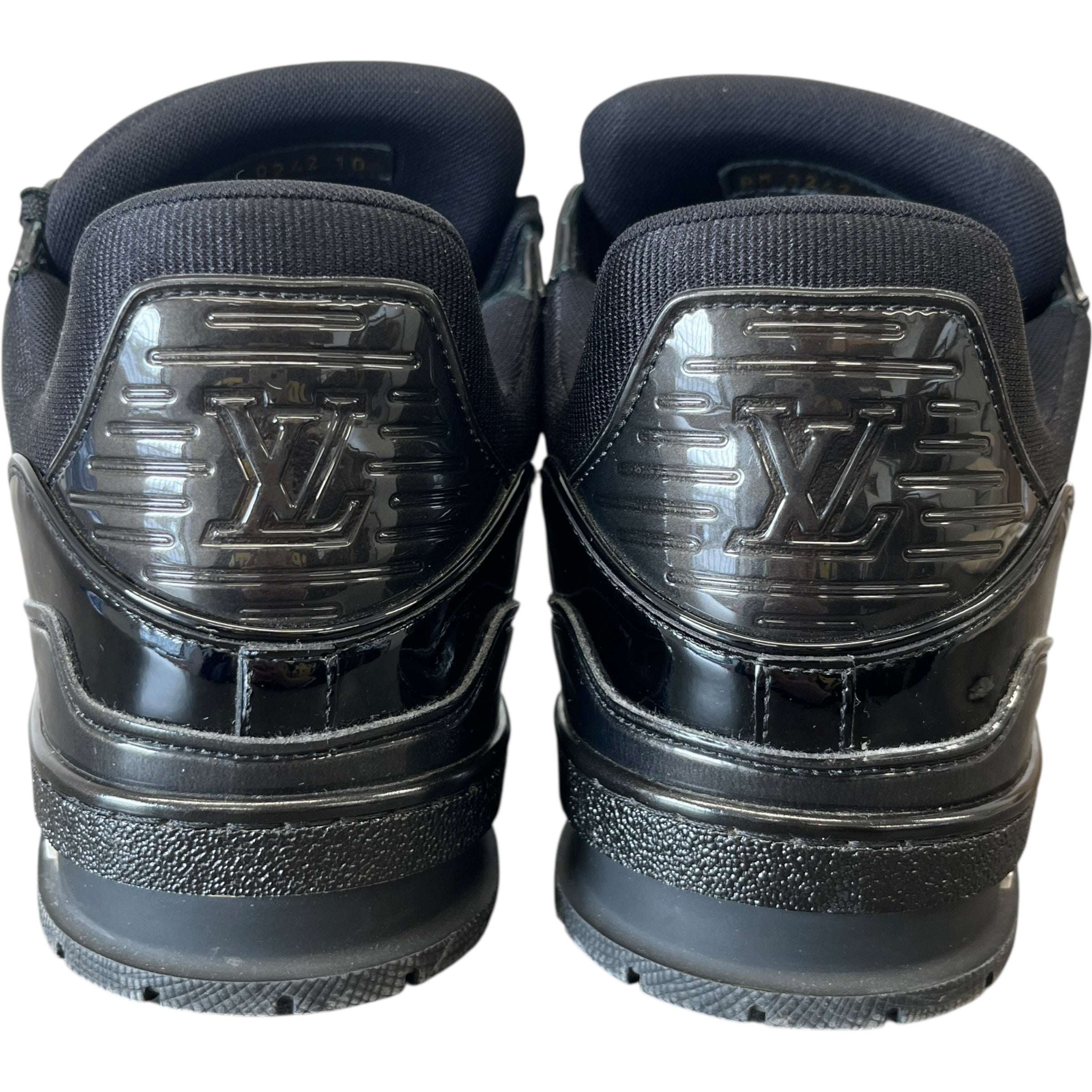 Men's Lv Patent Low Trainers Black Size EU 44 / UK 10