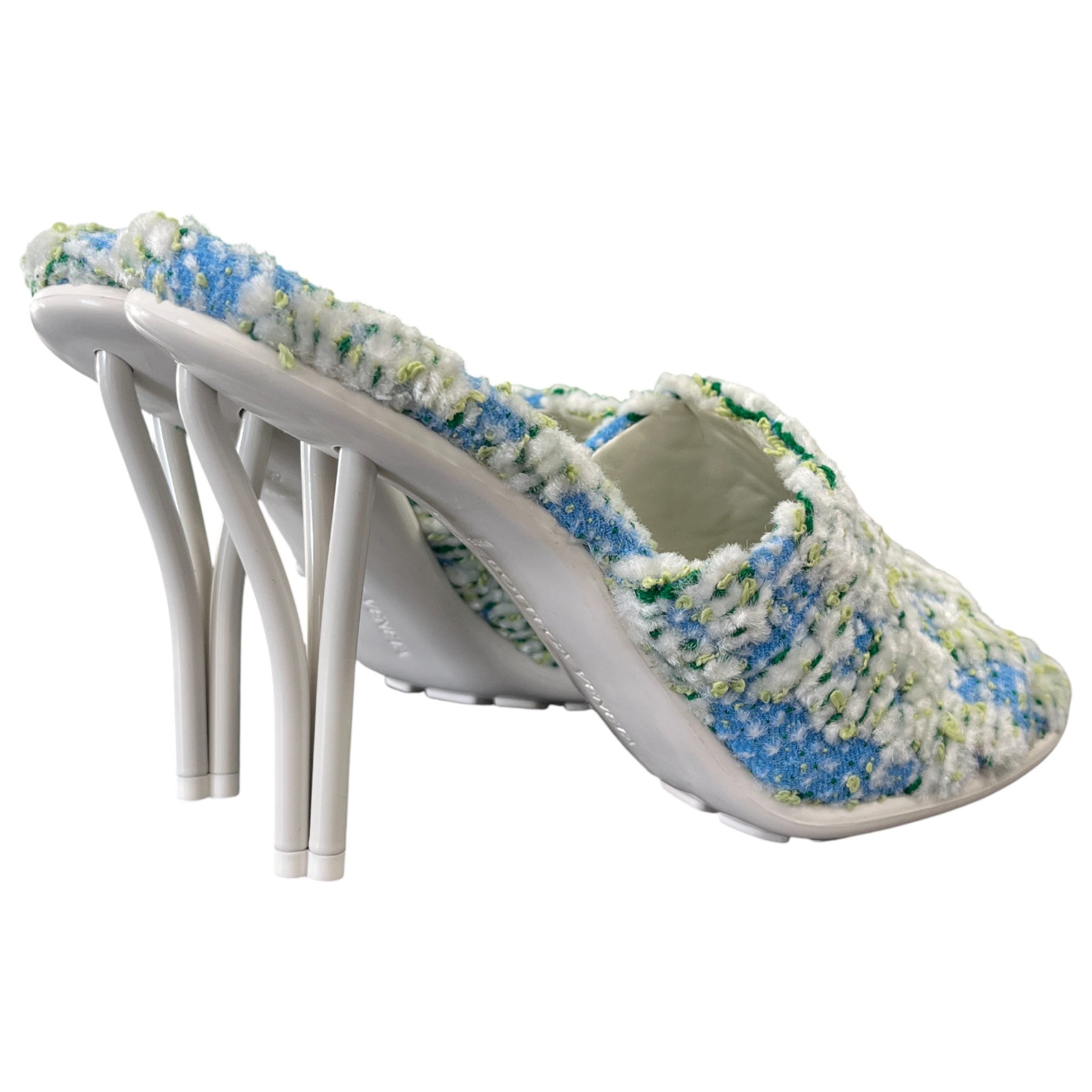 Women's Tweed Mule Heels White Size EU 41 / UK 8