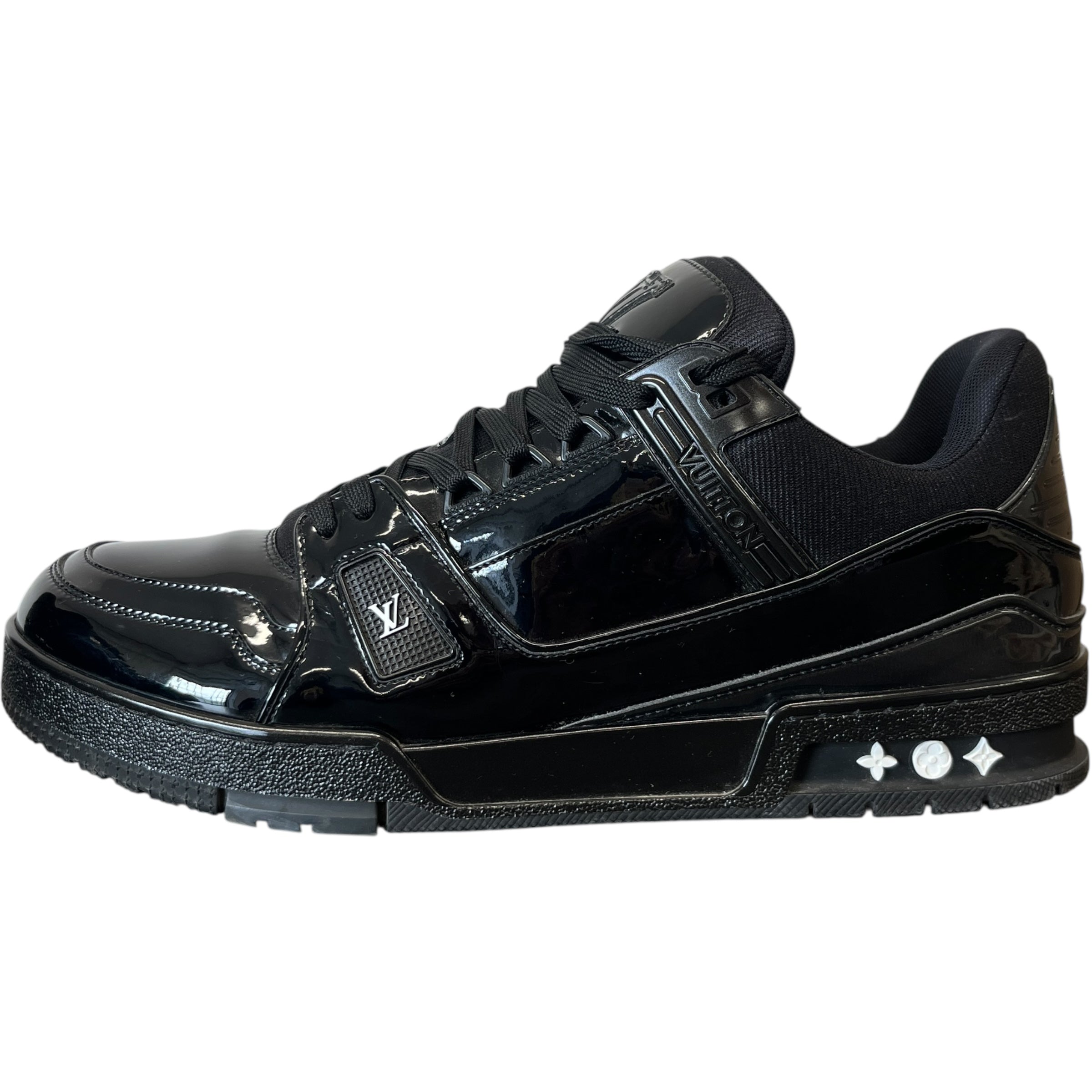 Men's Lv Patent Low Trainers Black Size EU 44 / UK 10