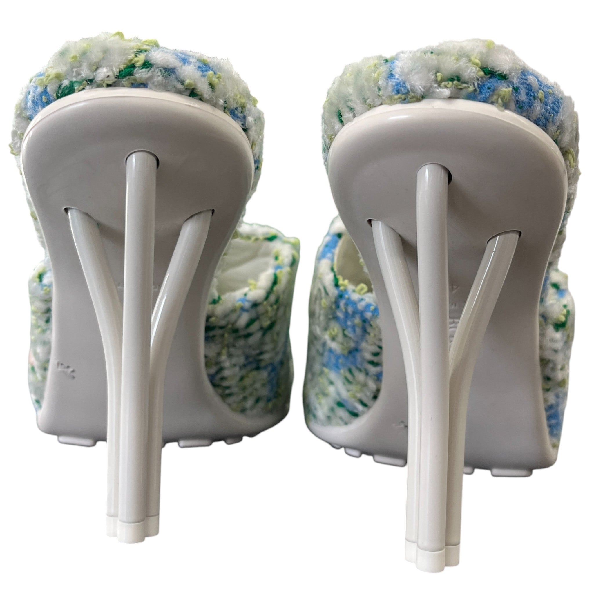 Women's Tweed Mule Heels White Size EU 41 / UK 8