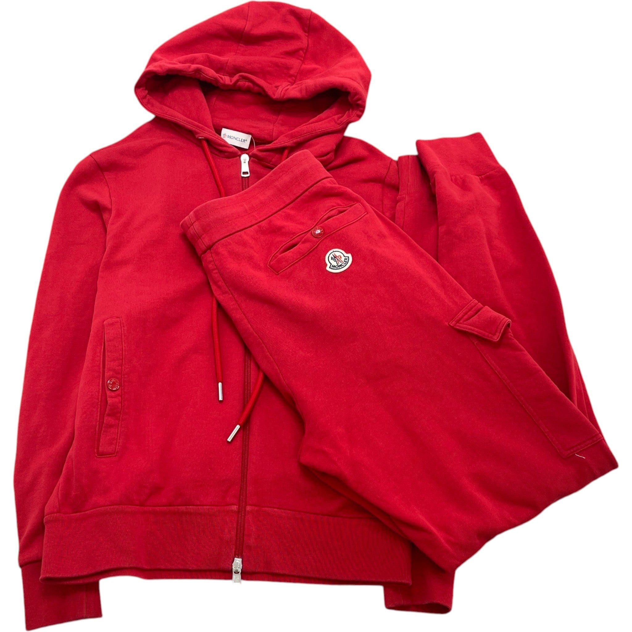 Men's Logo Patch Full Tracksuit Red Size M