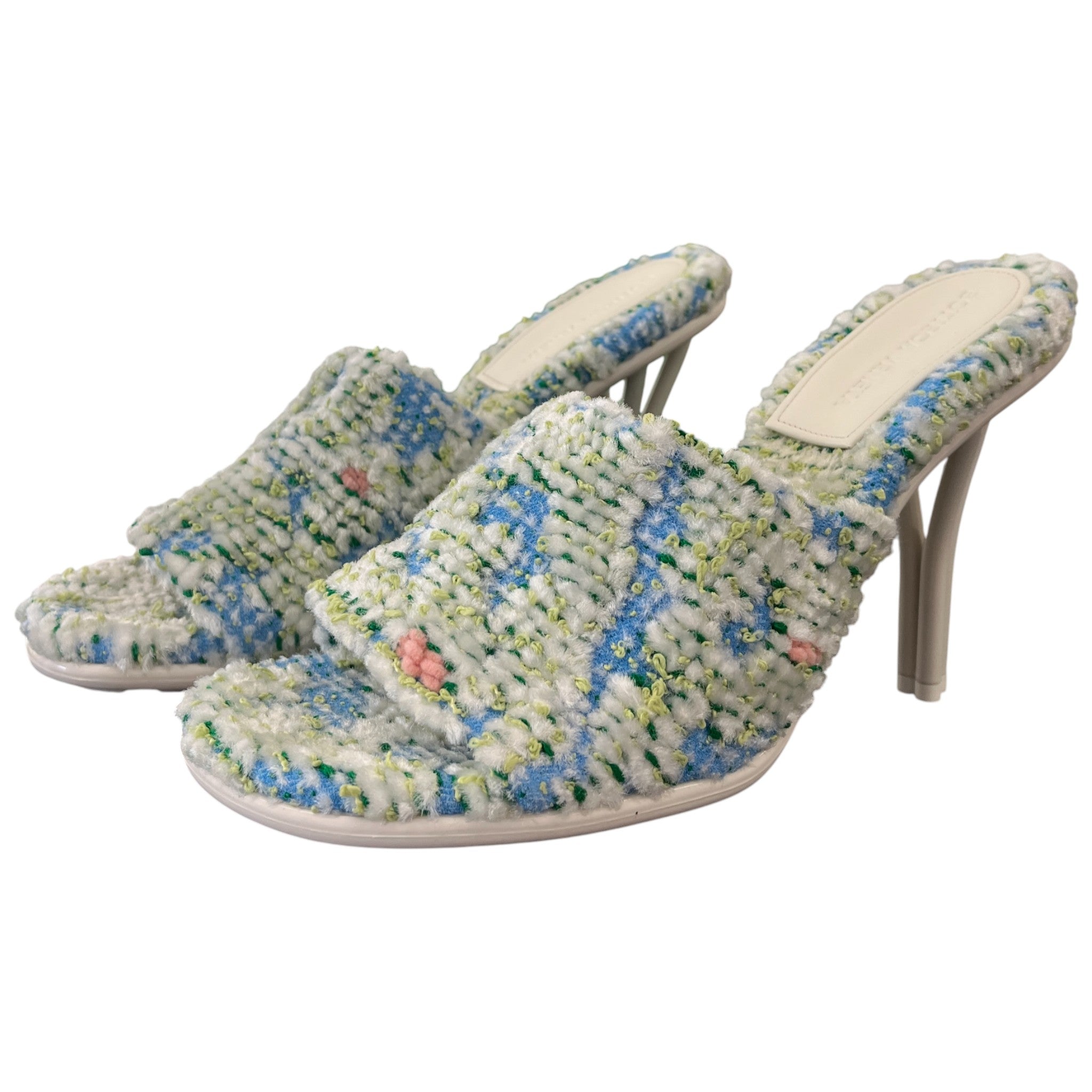 Women's Tweed Mule Heels White Size EU 41 / UK 8