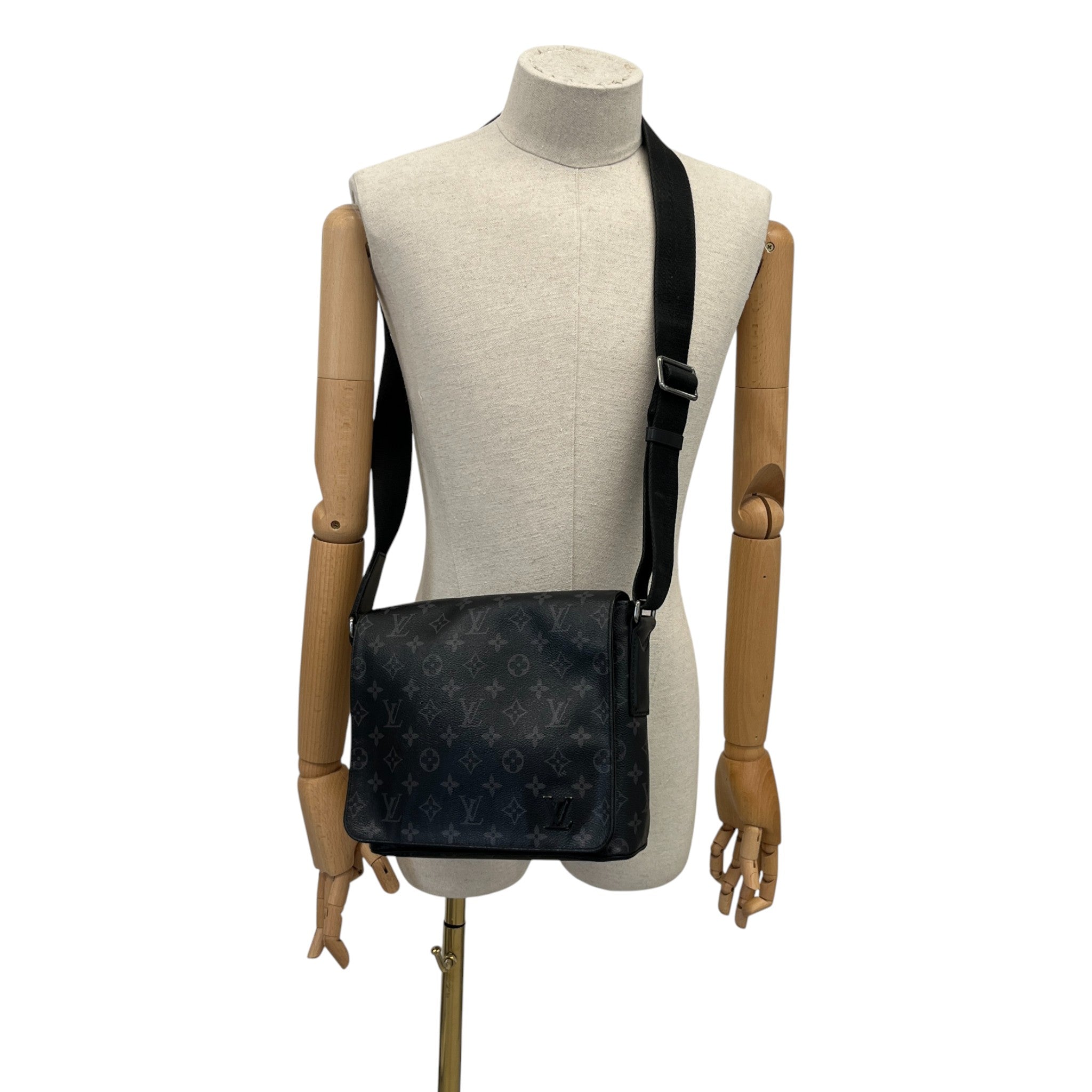 Men's Monogram Eclipse District Pm Messenger Bag Charcoal