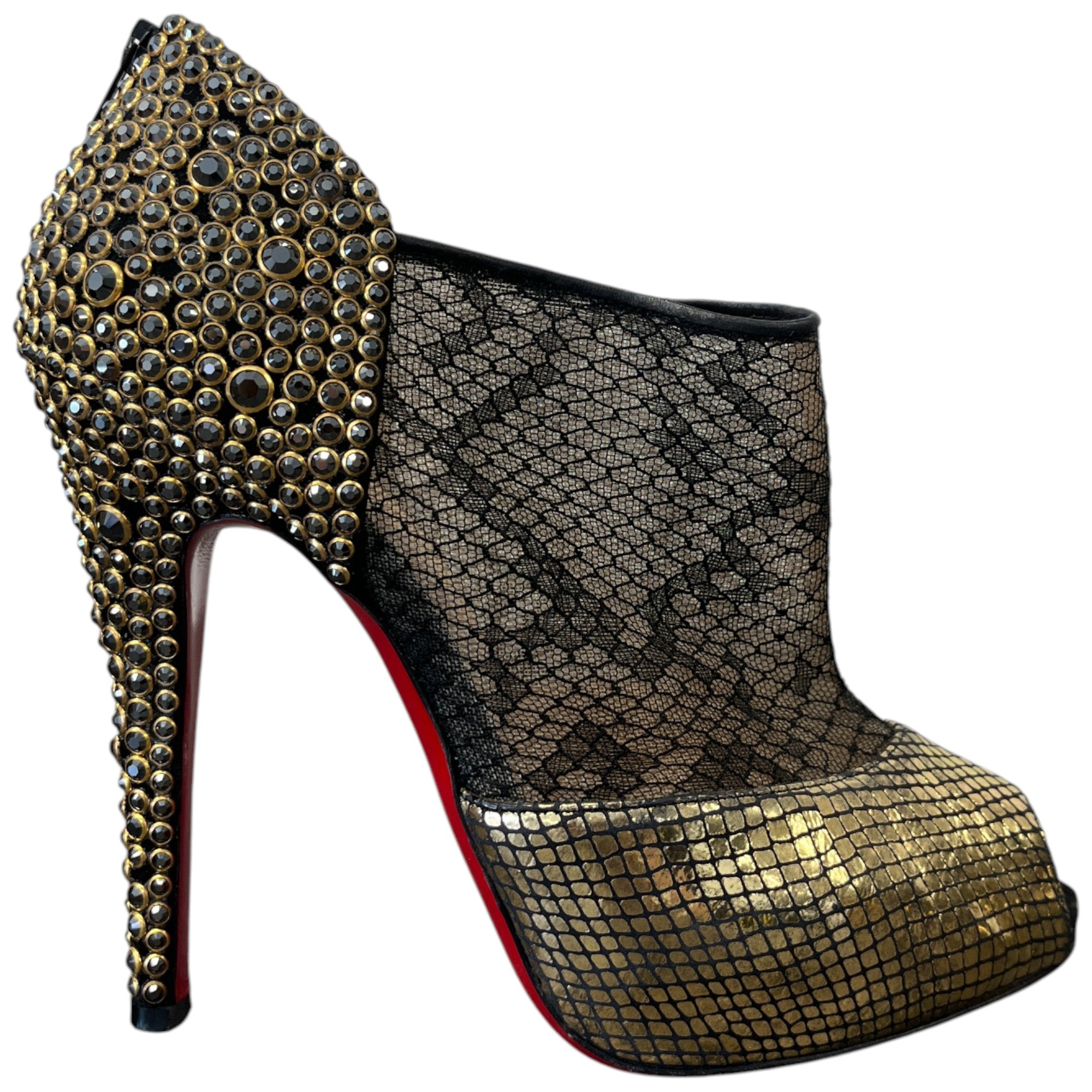 Women's Strass Aeronotoc Heels Gold Size EU 38 / UK 5