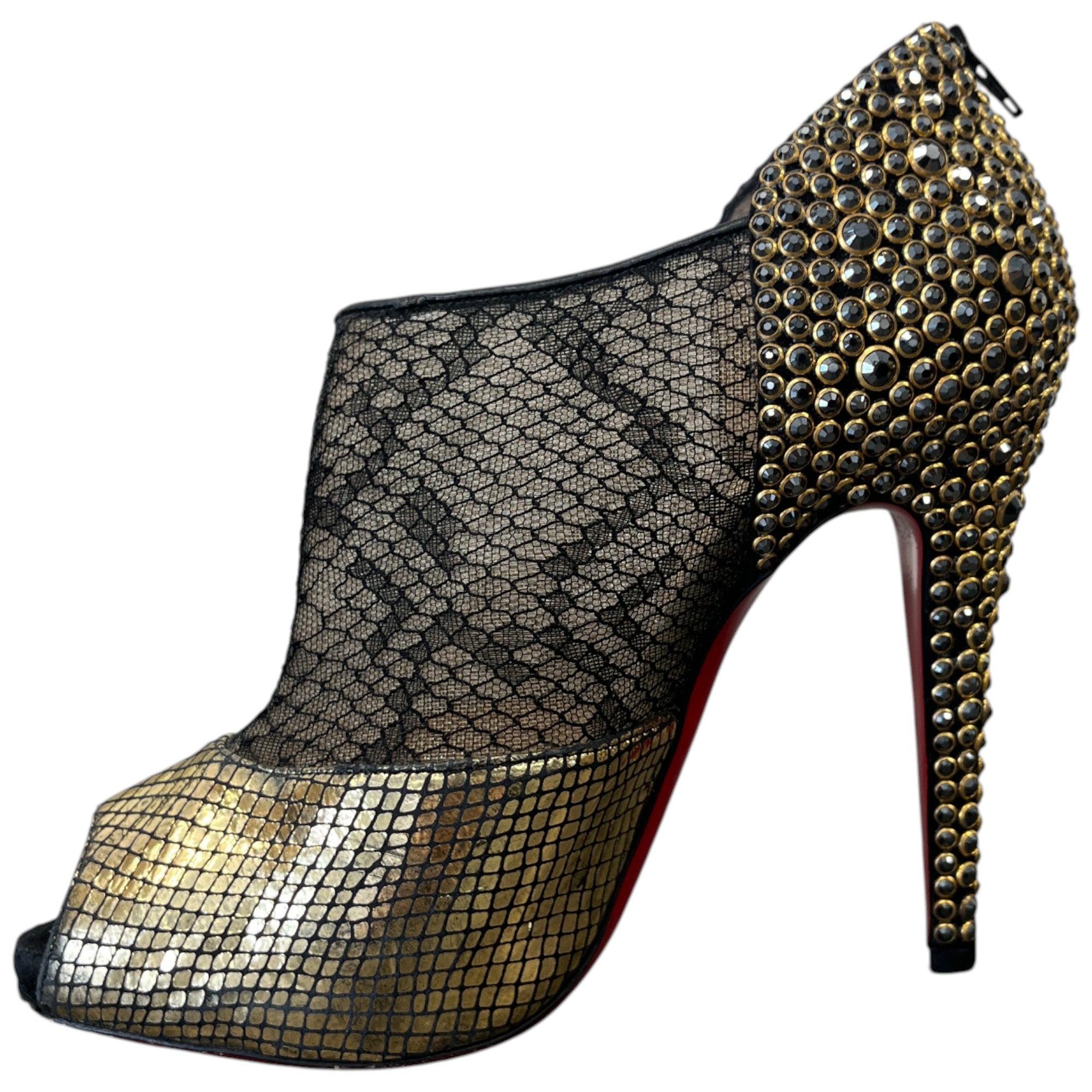 Women's Strass Aeronotoc Heels Gold Size EU 38 / UK 5