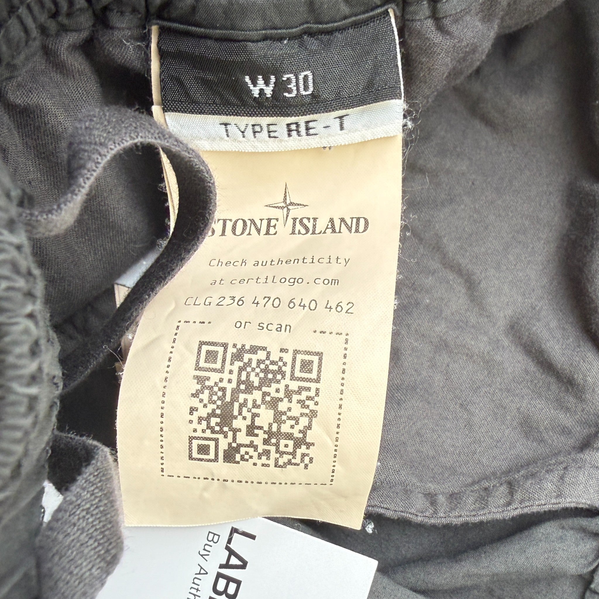 Men's Applique Logo Cargos Grey Size Waist 30"