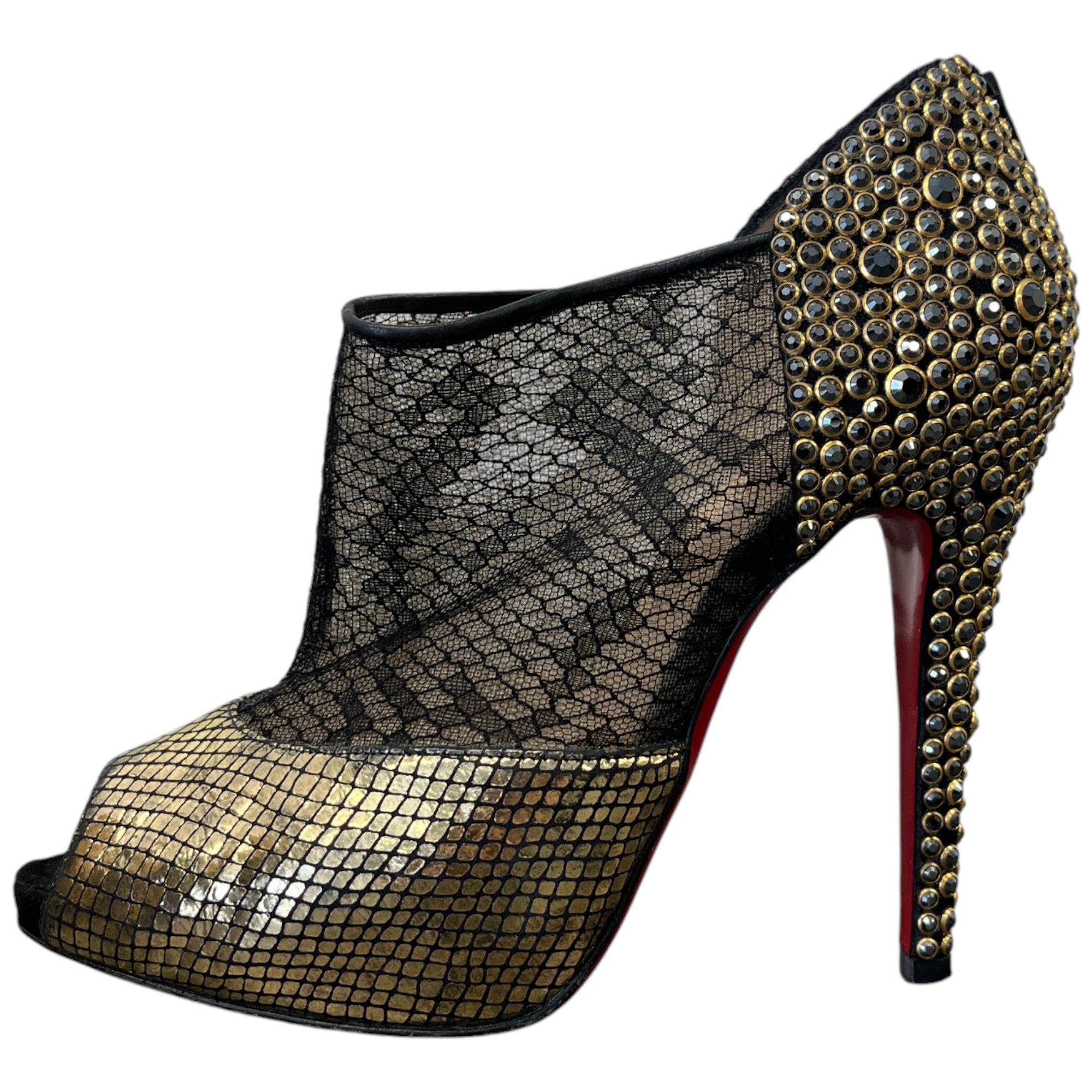 Women's Strass Aeronotoc Heels Gold Size EU 38 / UK 5