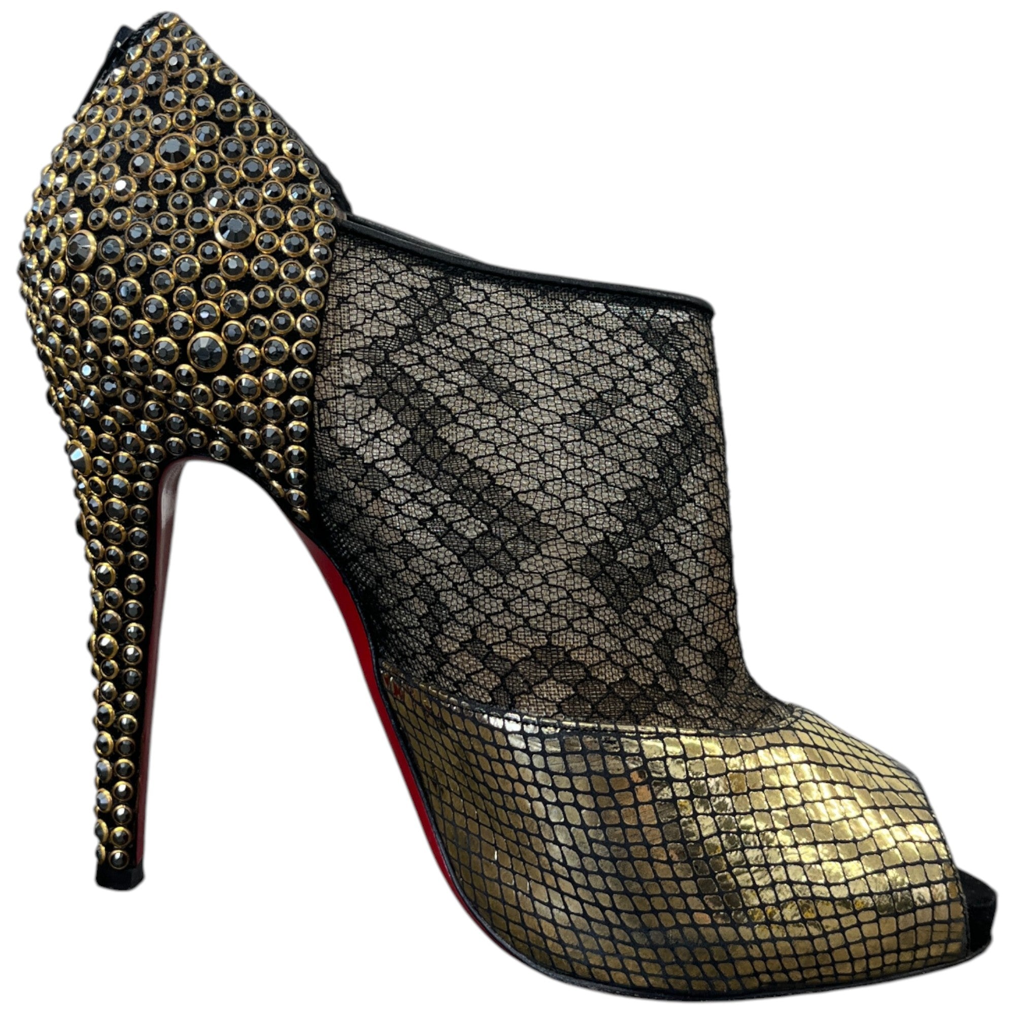 Women's Strass Aeronotoc Heels Gold Size EU 38 / UK 5