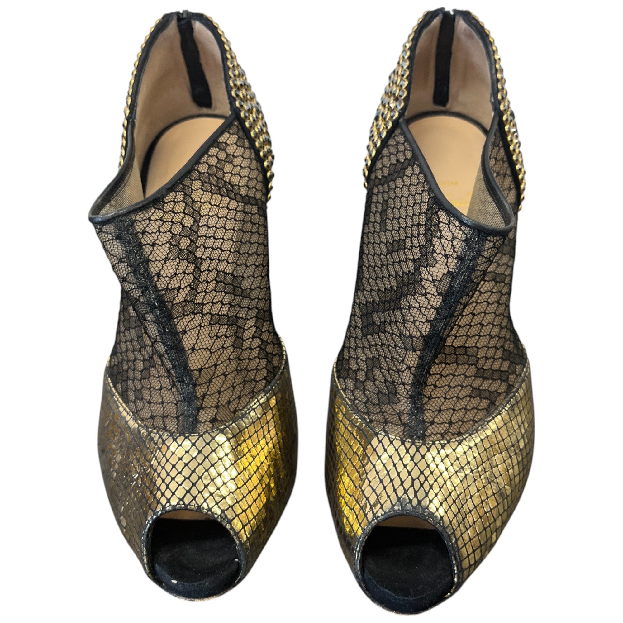 Women's Strass Aeronotoc Heels Gold Size EU 38 / UK 5