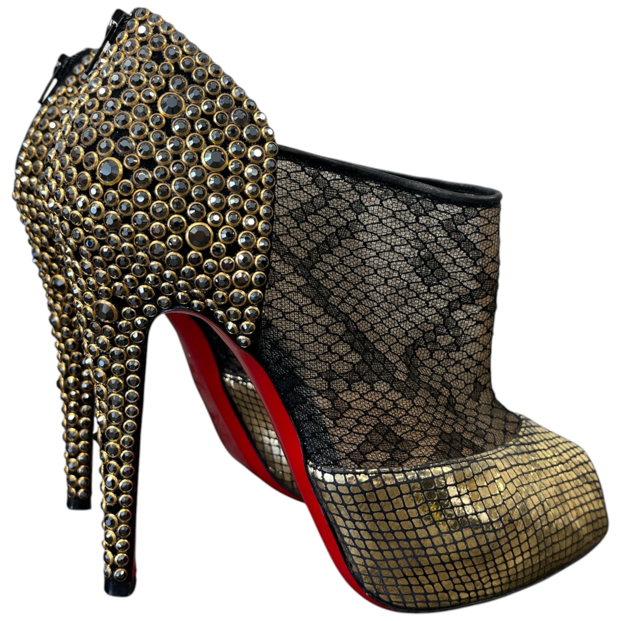 Women's Strass Aeronotoc Heels Gold Size EU 38 / UK 5