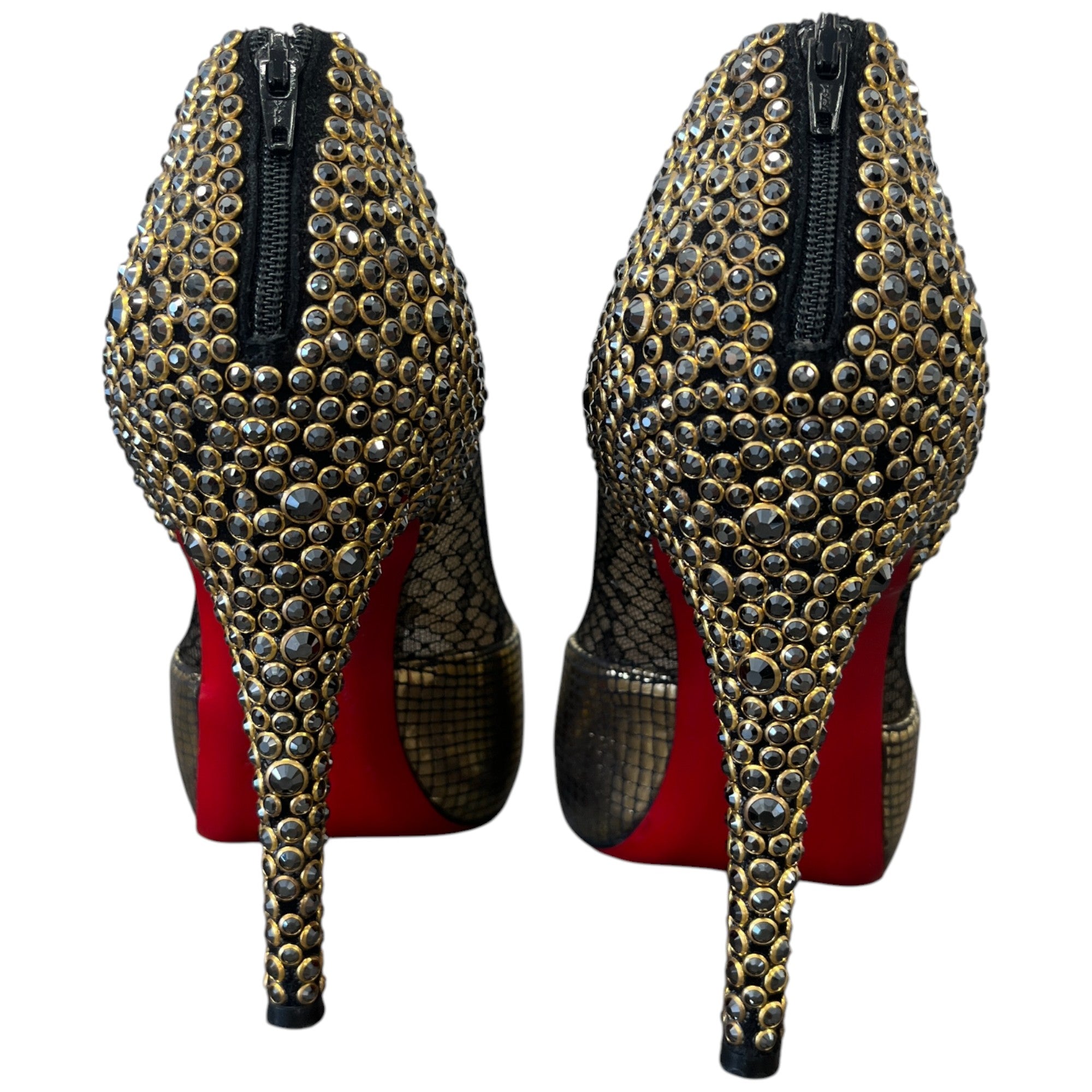 Women's Strass Aeronotoc Heels Gold Size EU 38 / UK 5