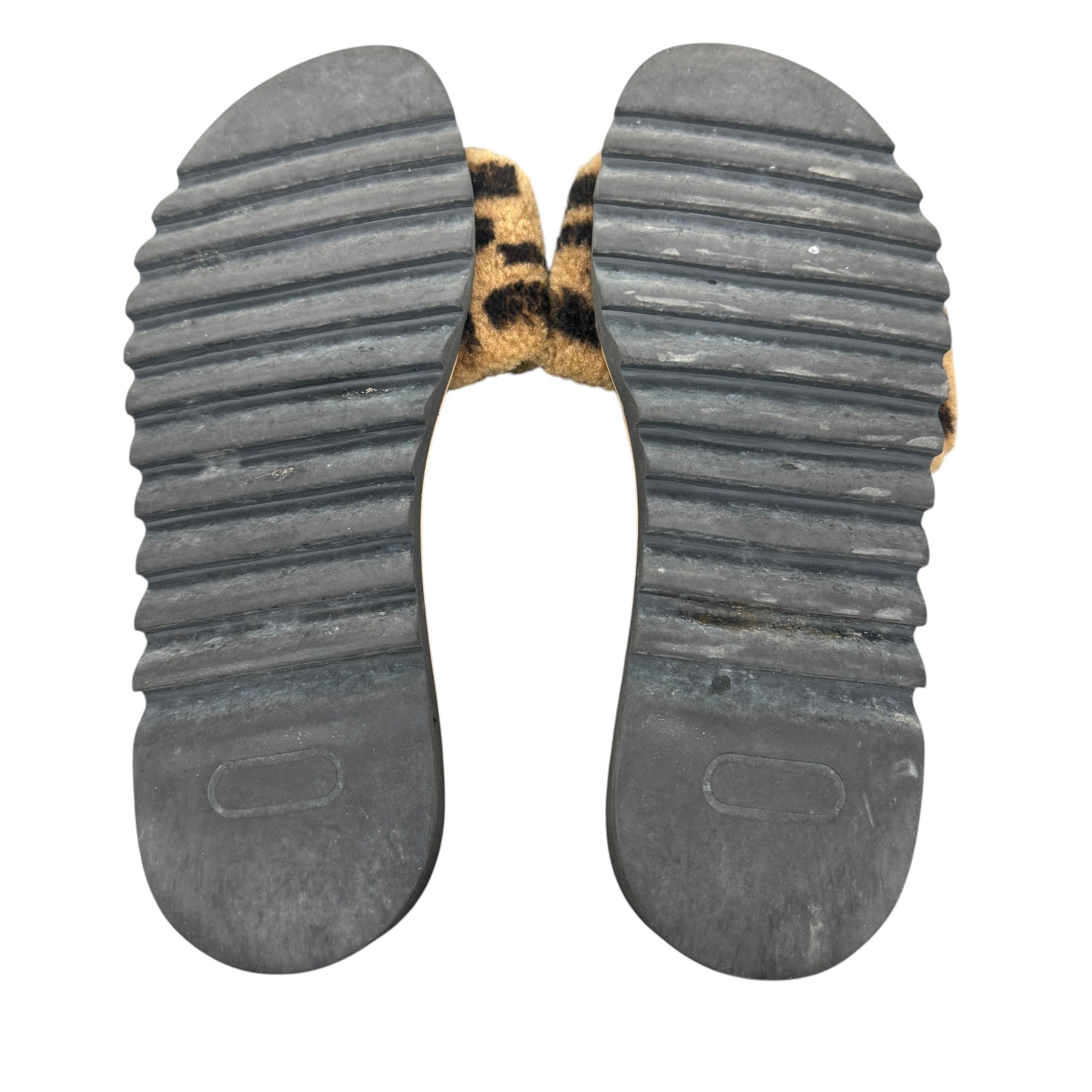 Women's Shearling Ff Slides Black Size EU 39 / UK 6