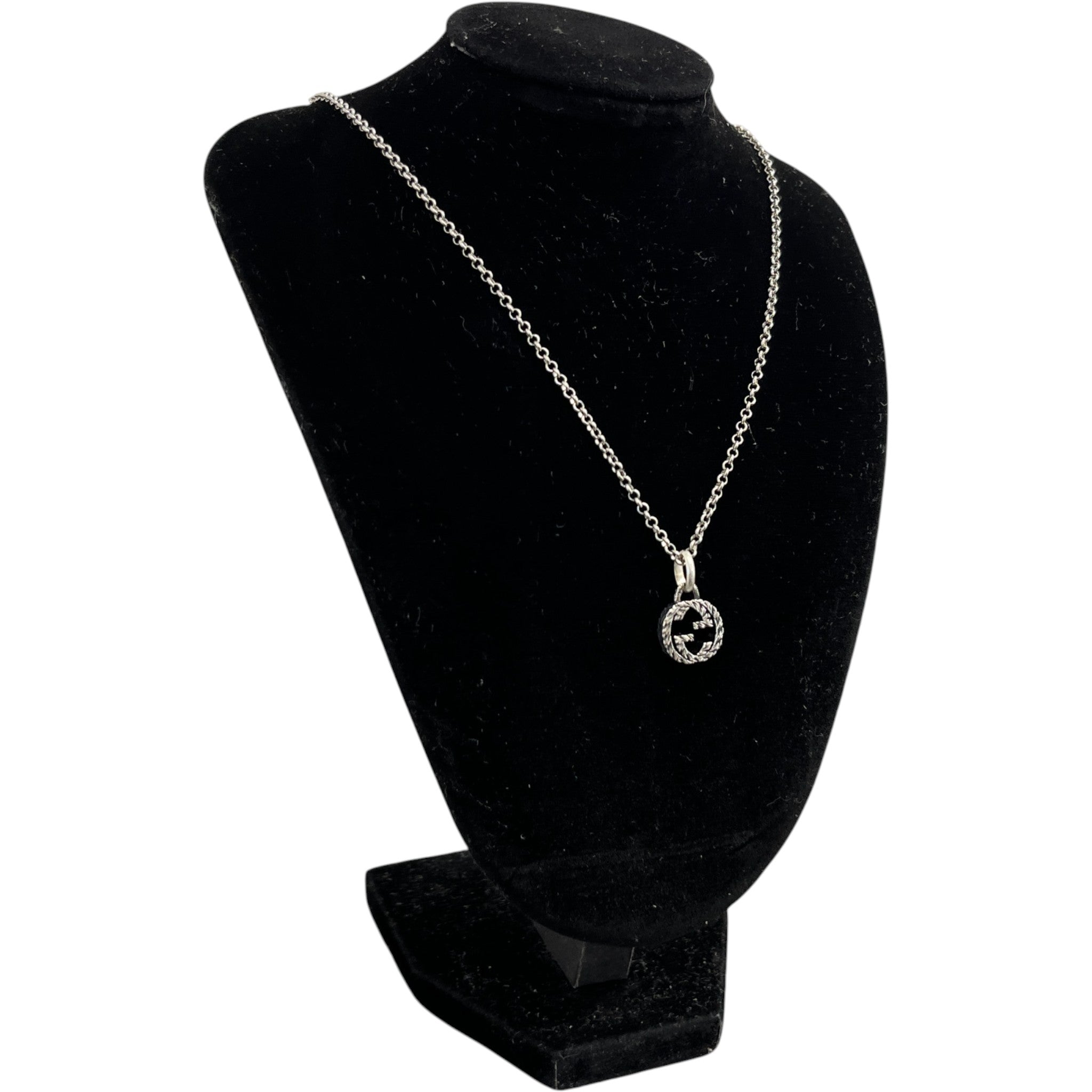 Women's Interlocking G Necklace Grey