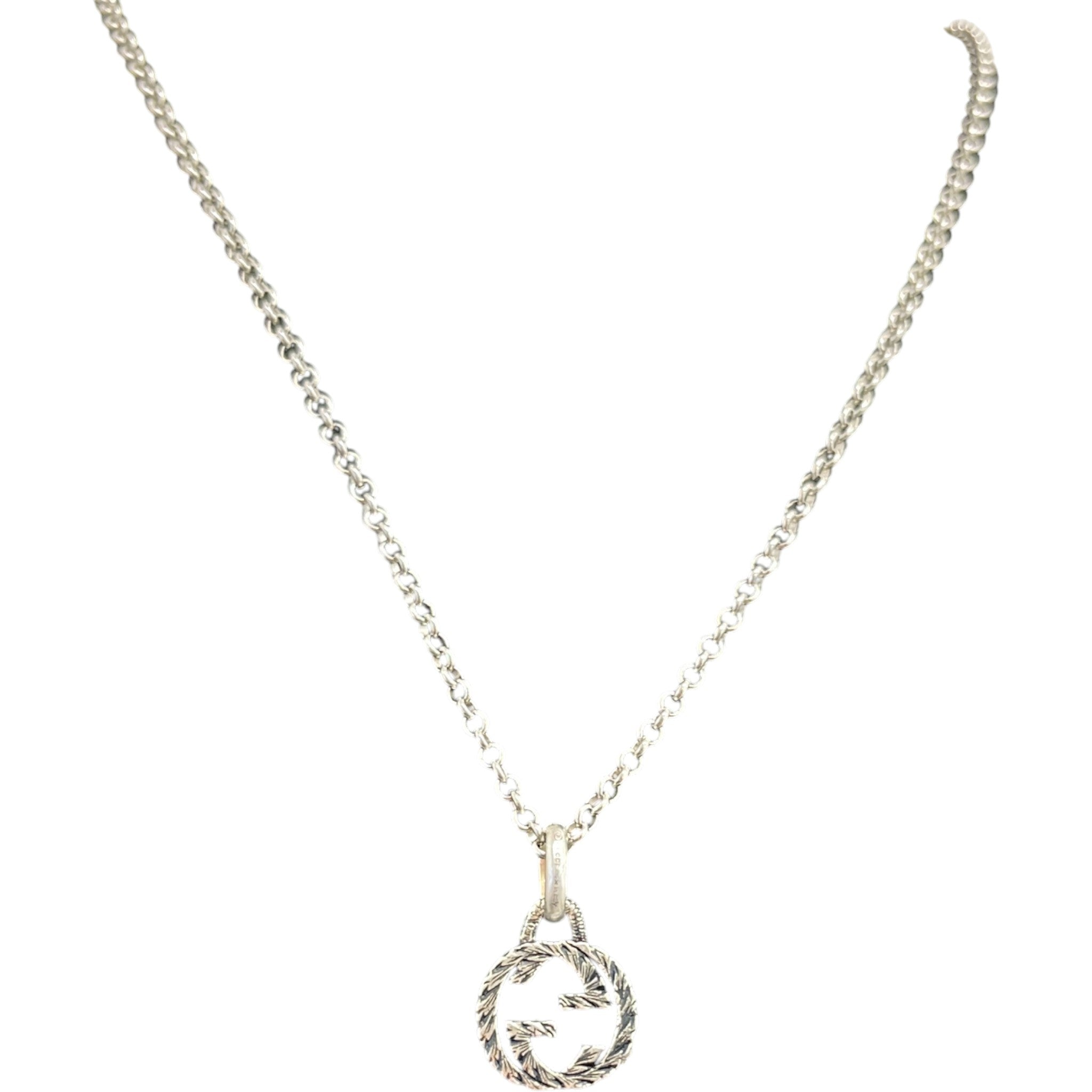 Women's Interlocking G Necklace Grey