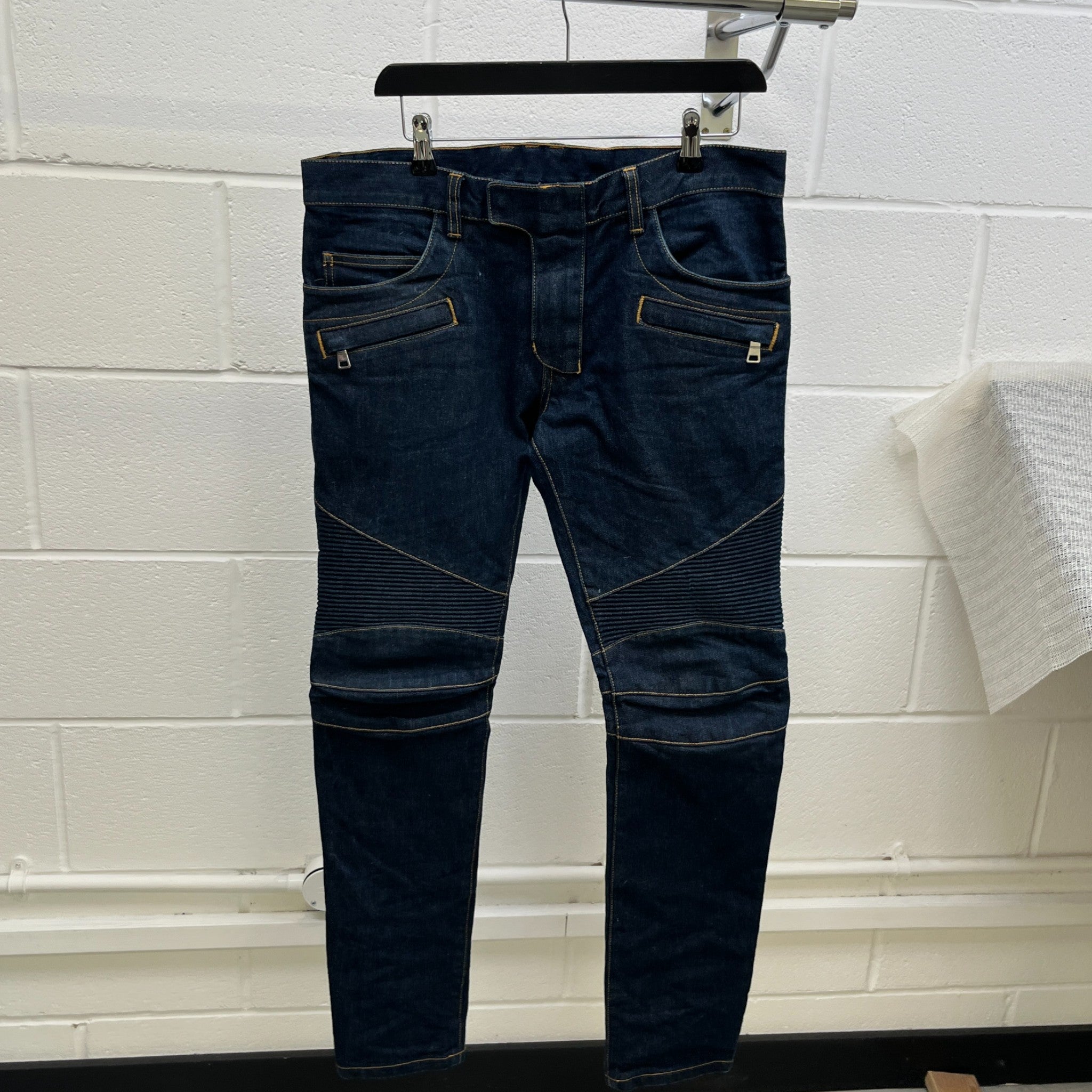 Men's Biker Jeans Navy Size Waist 32"