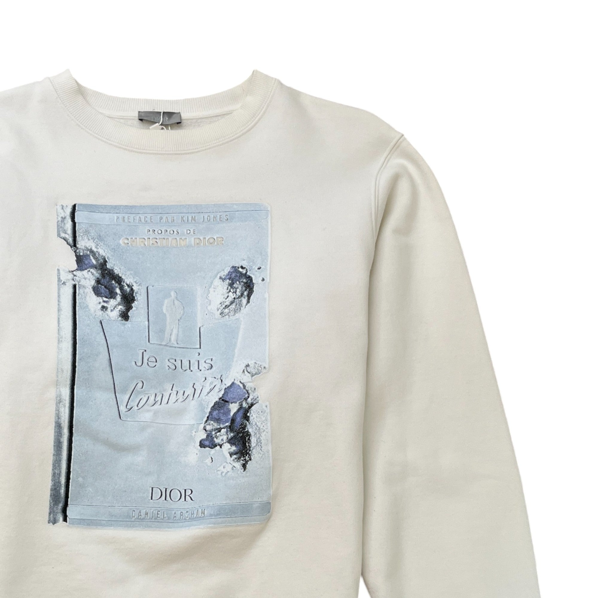 Men's Eroded Crystal Sweatshirt White Size L