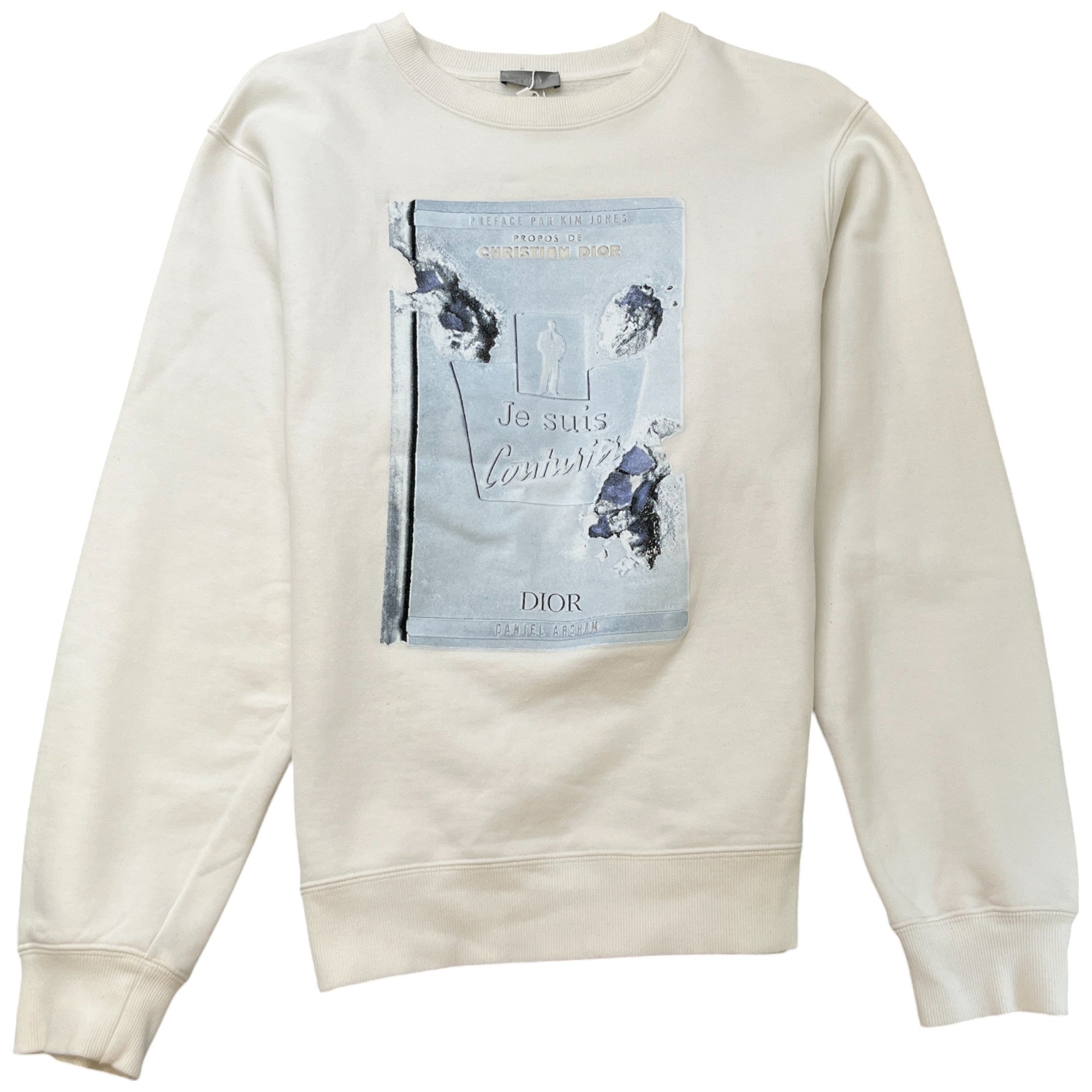 Men's Eroded Crystal Sweatshirt White Size L