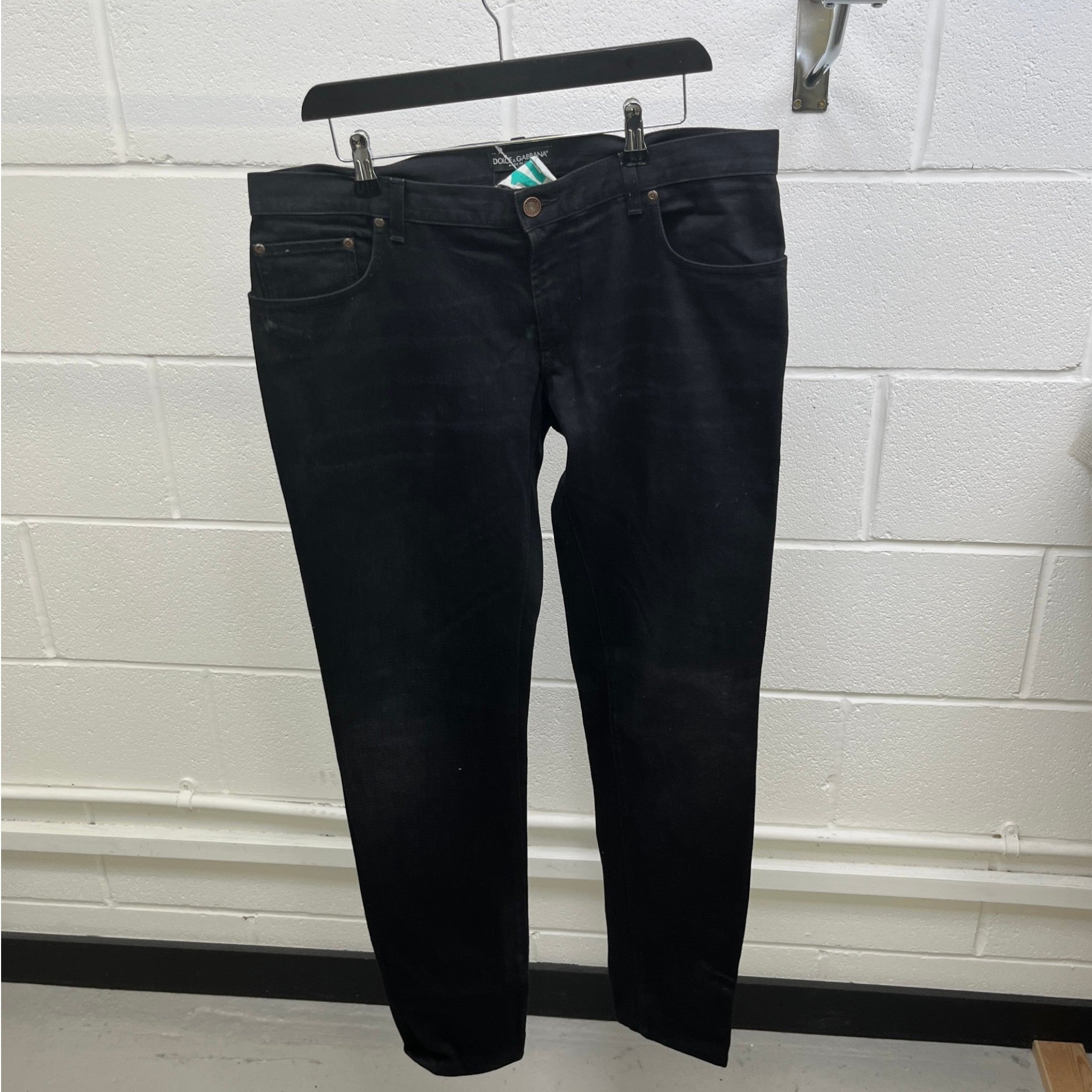 Men's Plaque Logo Jeans Black Size IT 50 / UK 34