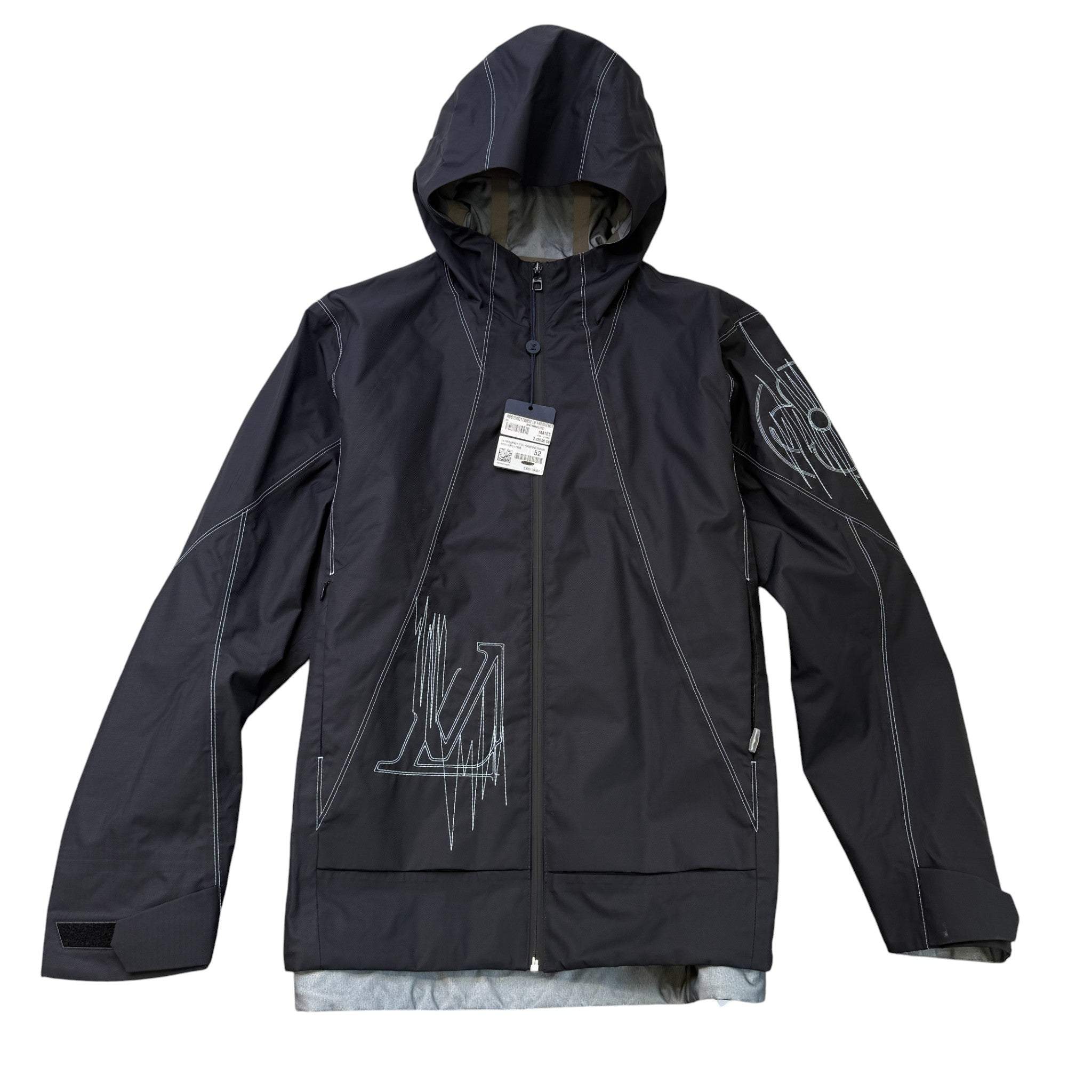 Men's Lv Frequency Technical Hooded Jacket Black Size IT 52 / XL