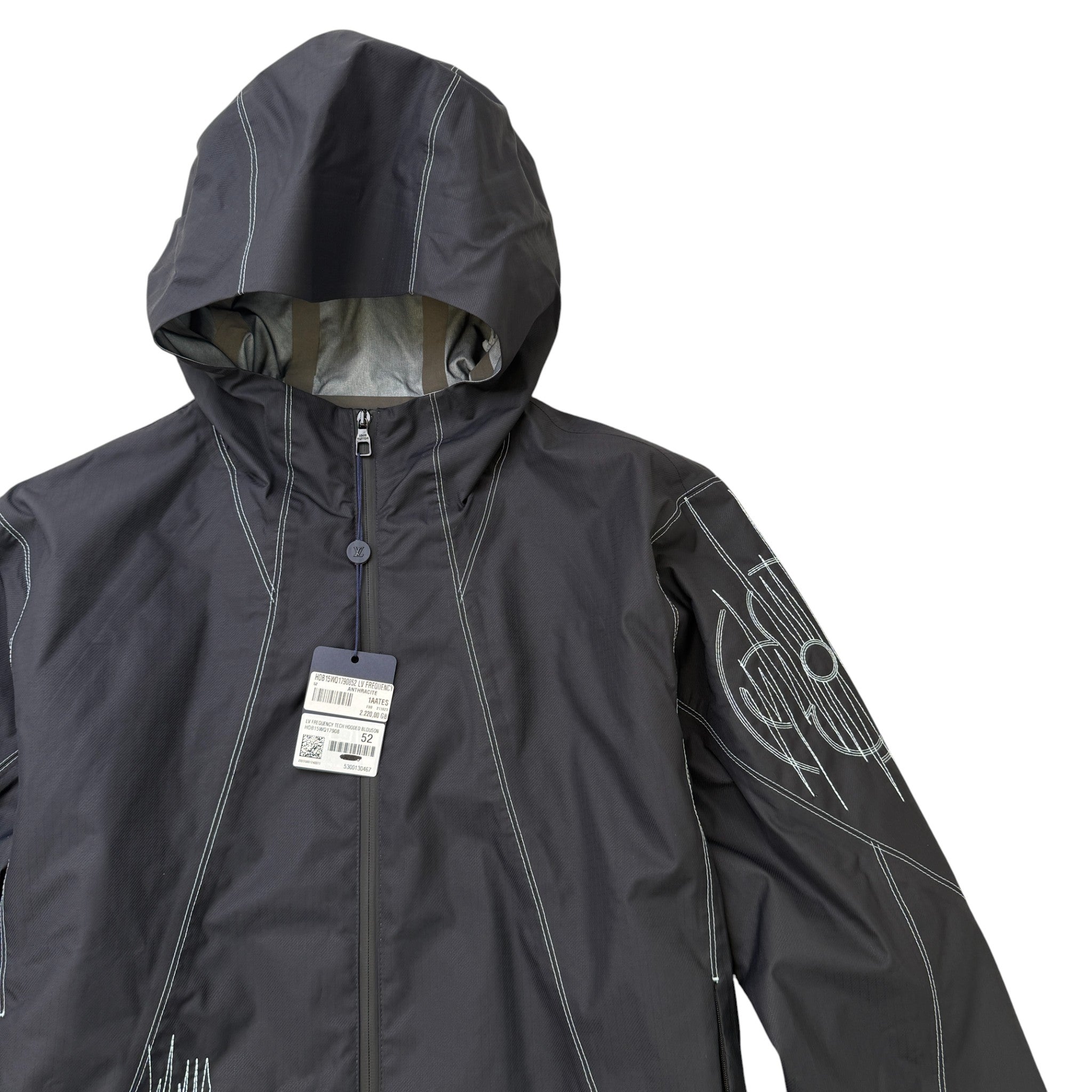 Men's Lv Frequency Technical Hooded Jacket Black Size IT 52 / XL