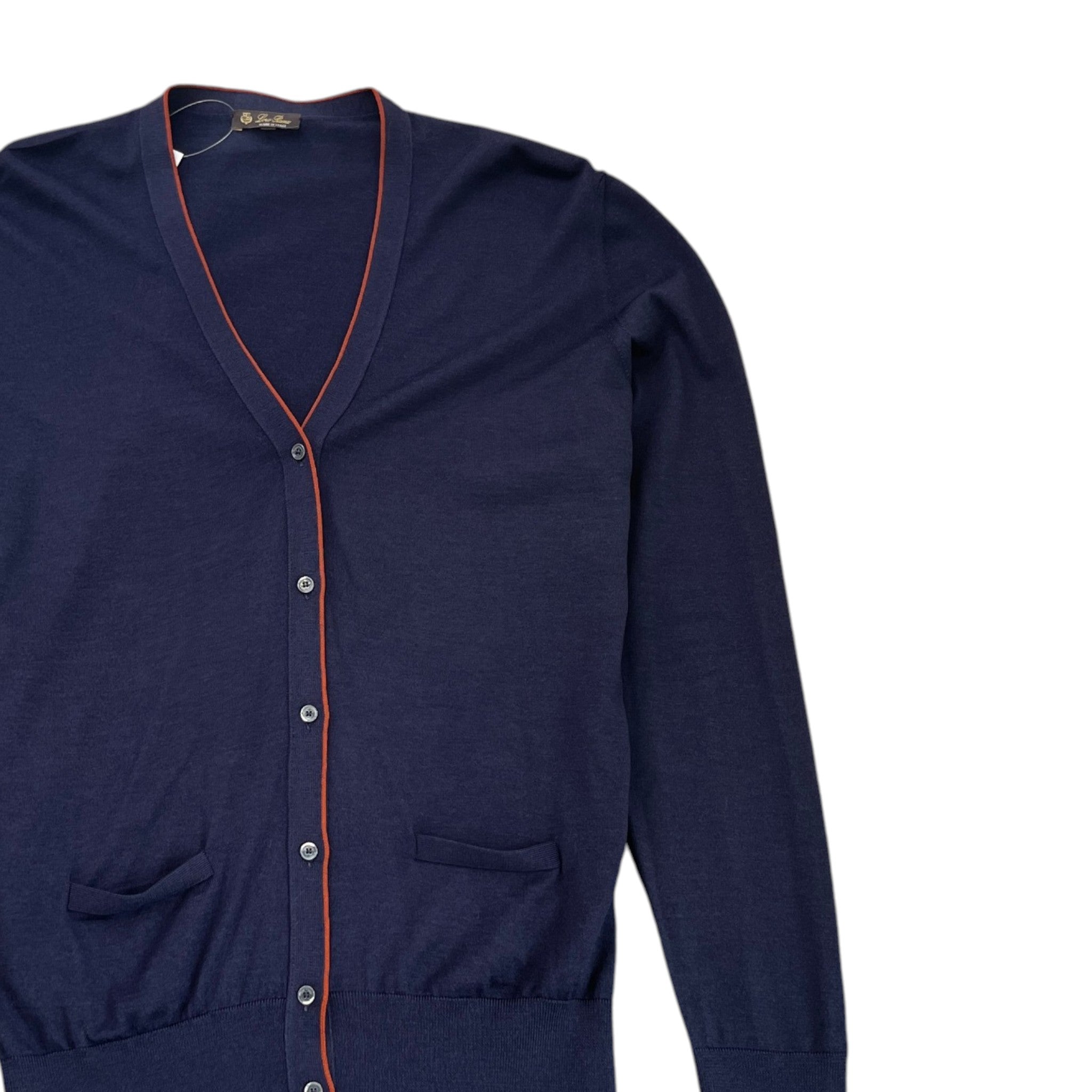 Men's V Neck Cardigan Navy Size IT 52 / UK XL
