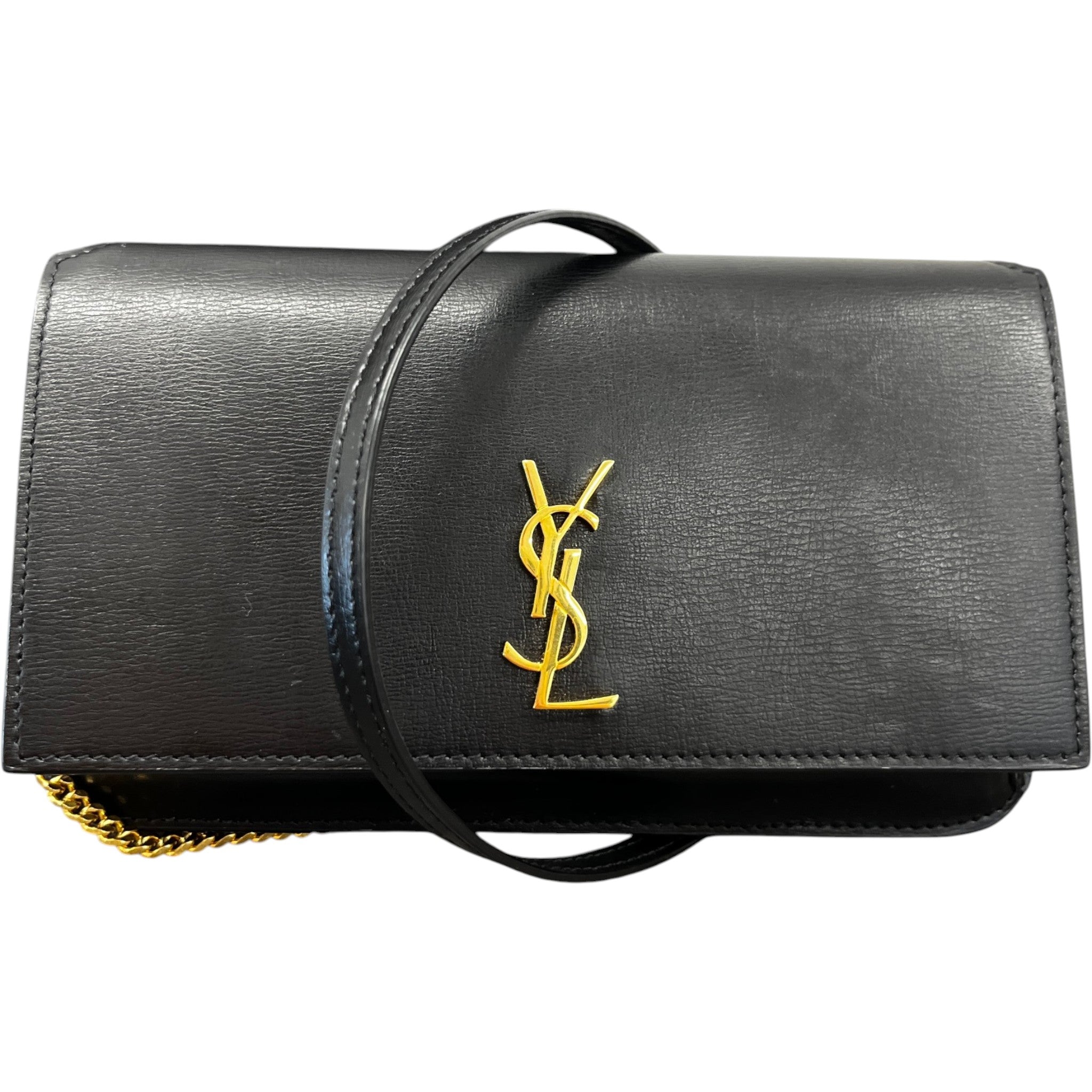 Women's Cassandre Grained Phone Holder Bag Black