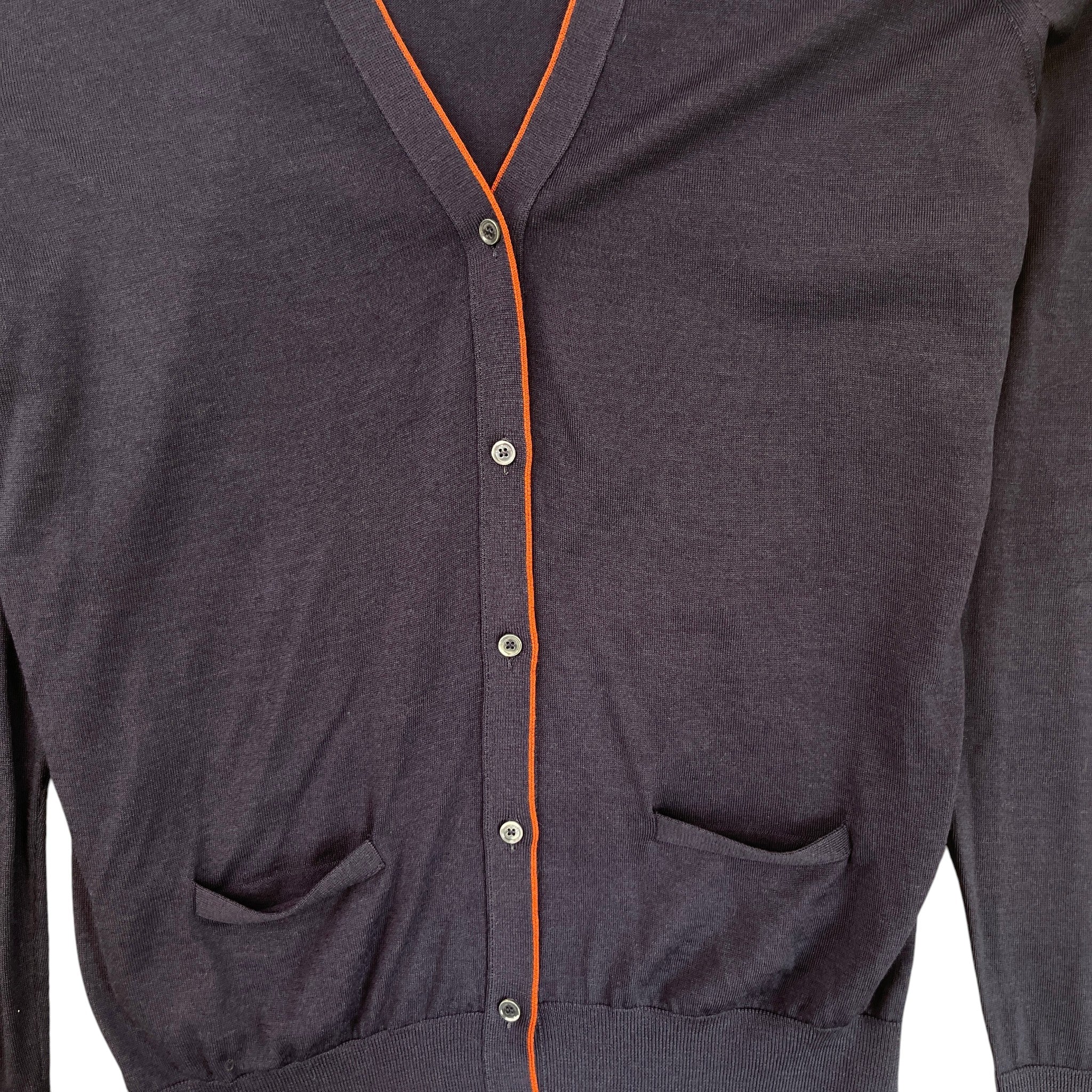 Men's V Neck Cardigan Navy Size IT 52 / UK XL