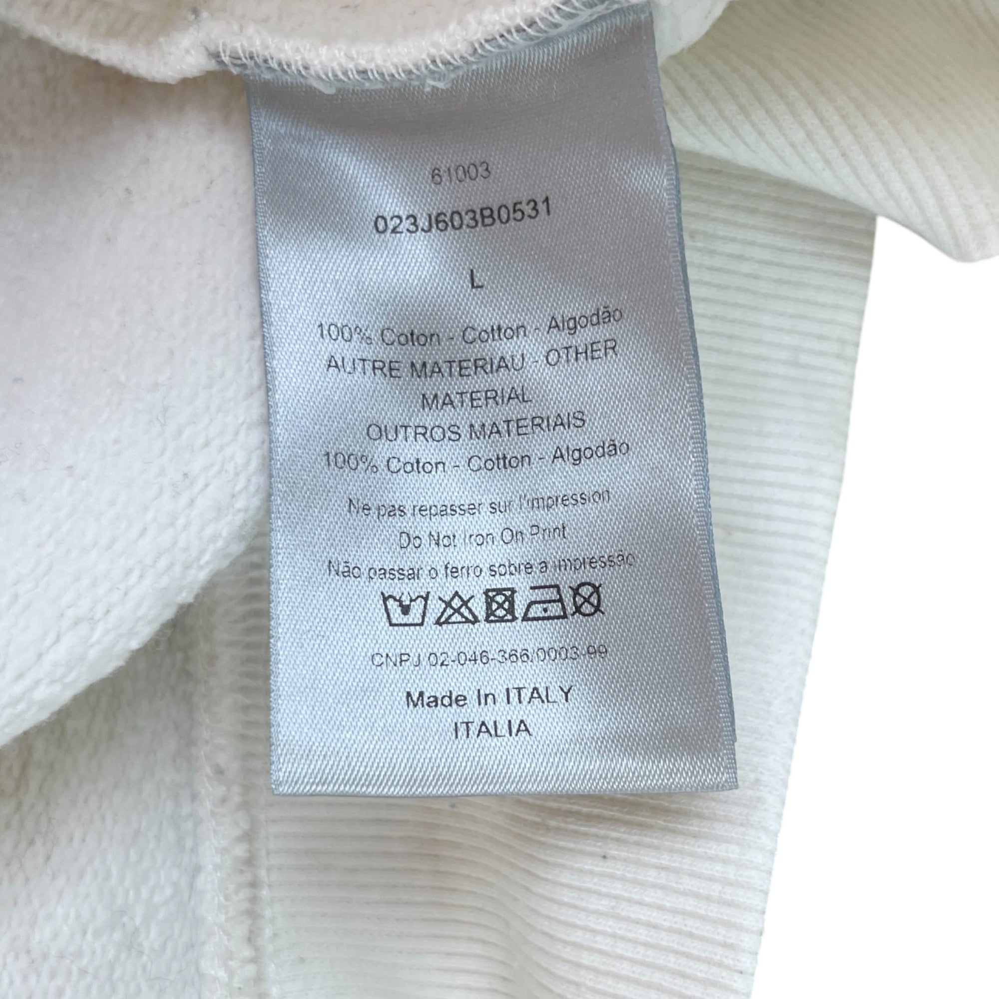 Men's Eroded Crystal Sweatshirt White Size L