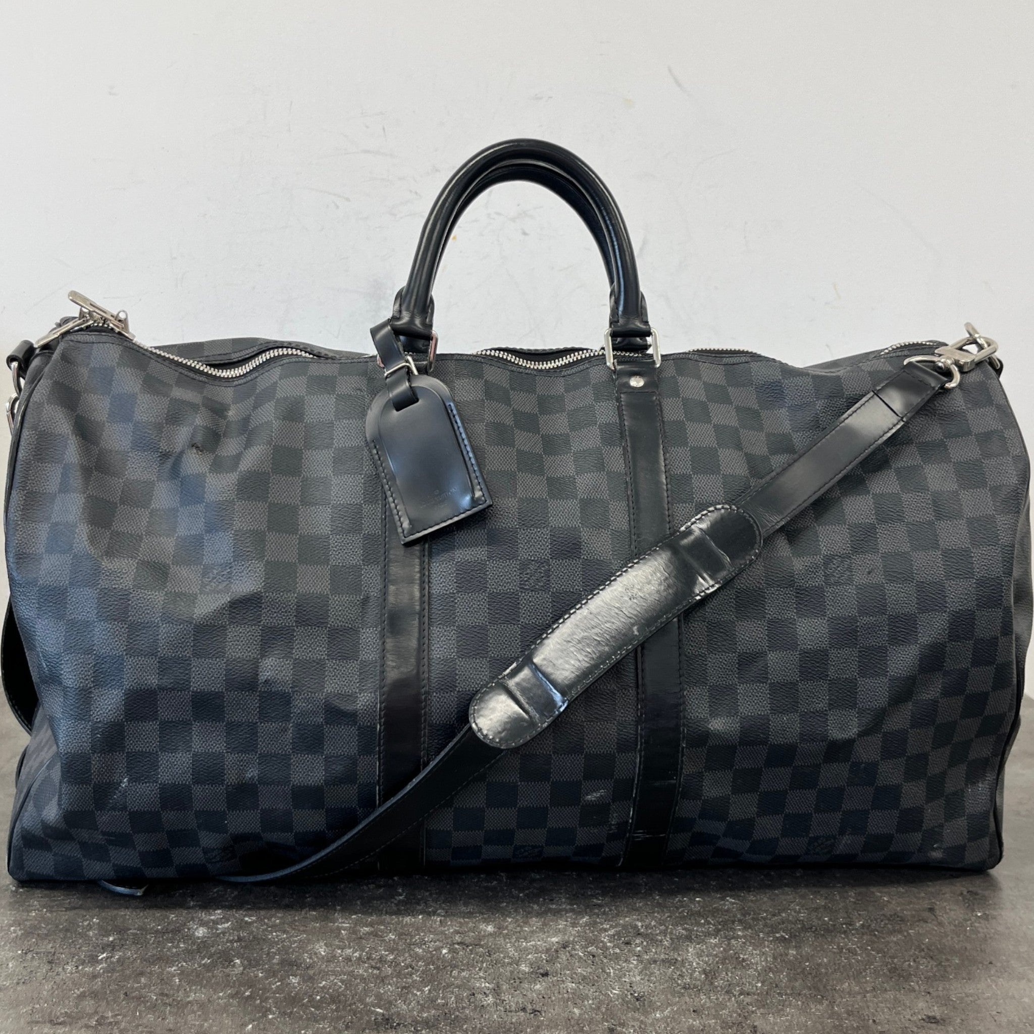 Men's Damier Graphite Keepall Bandoulière 55 Bag Black