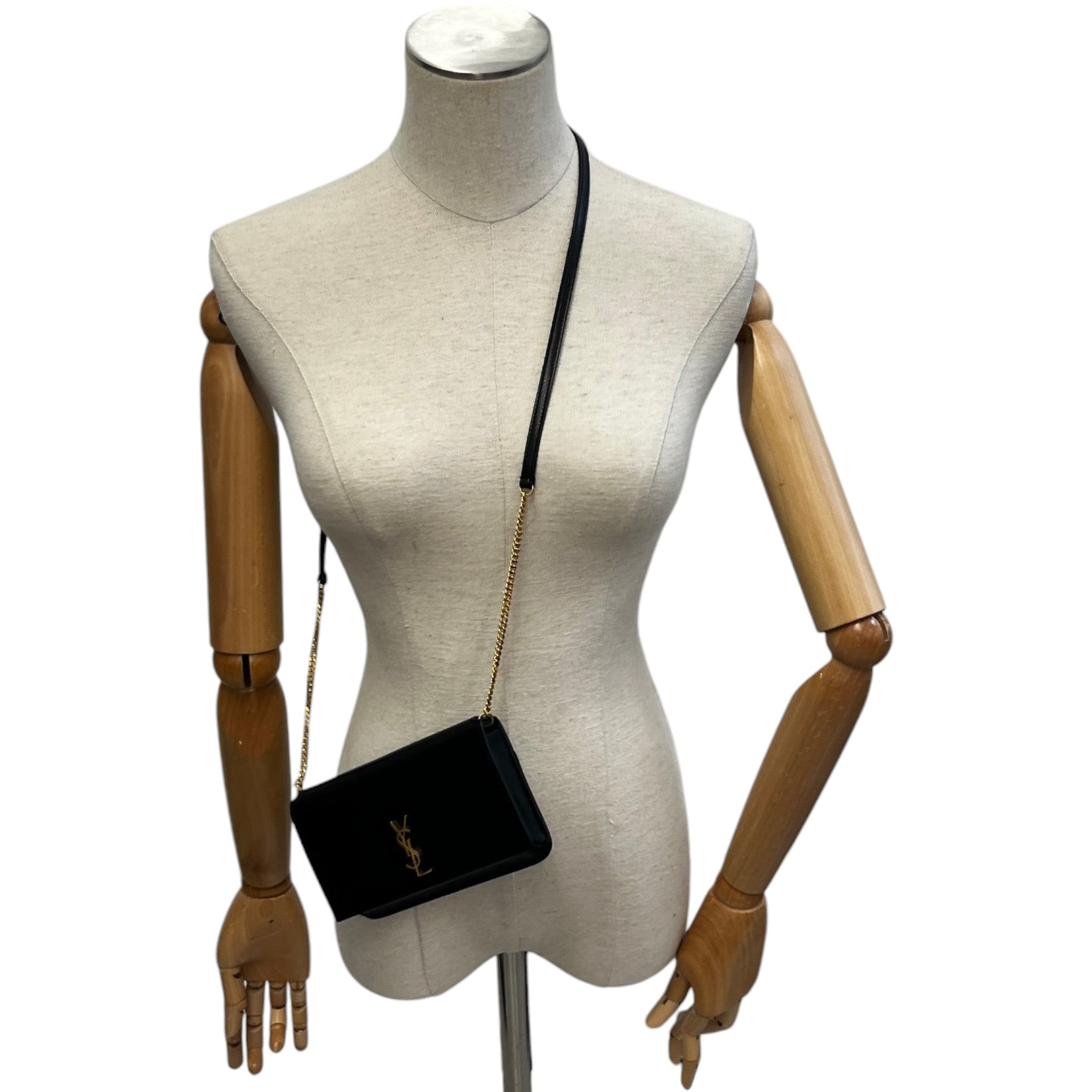 Women's Cassandre Grained Phone Holder Bag Black