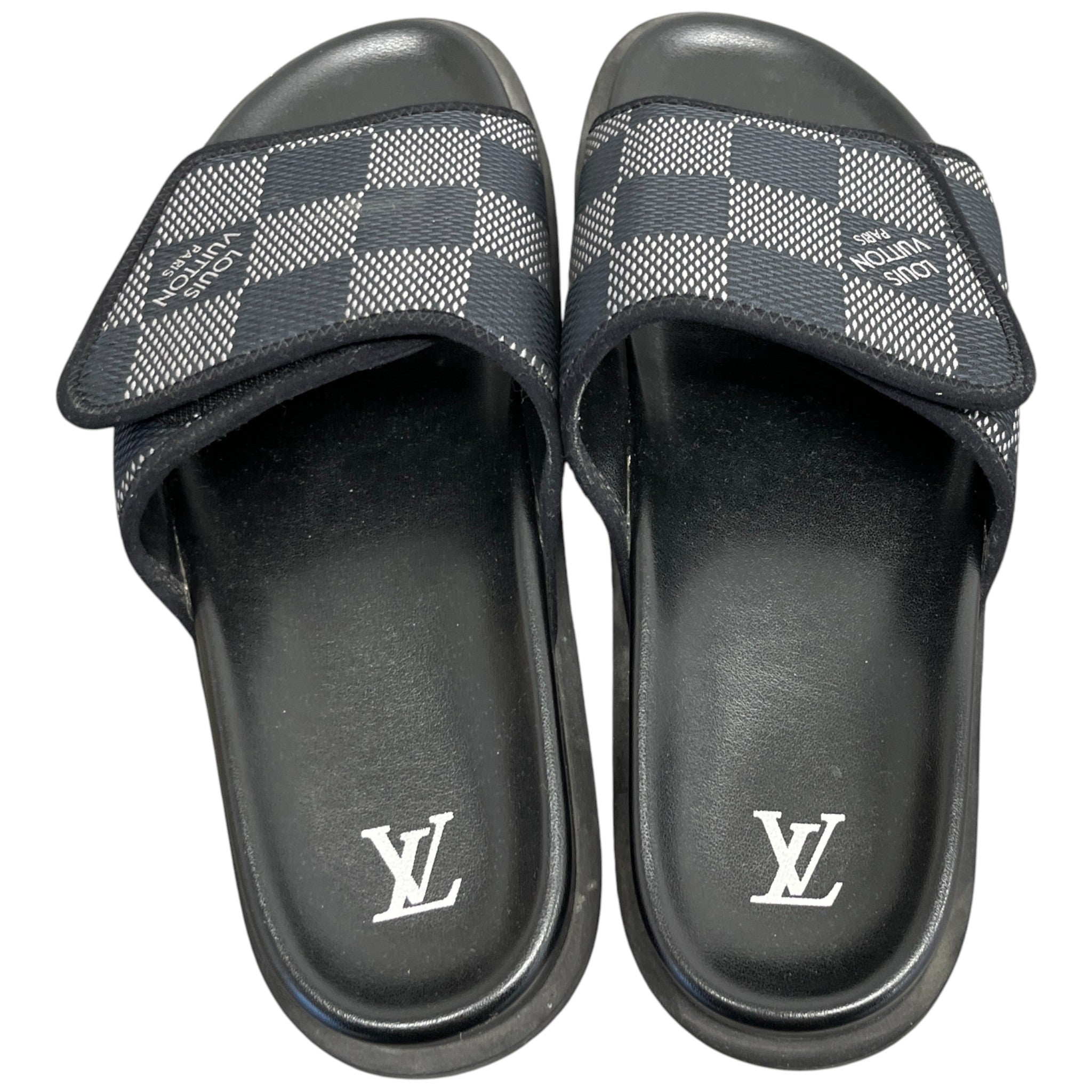 Men's Damier Miami Mule Slides Black Size EU 44 / UK 10