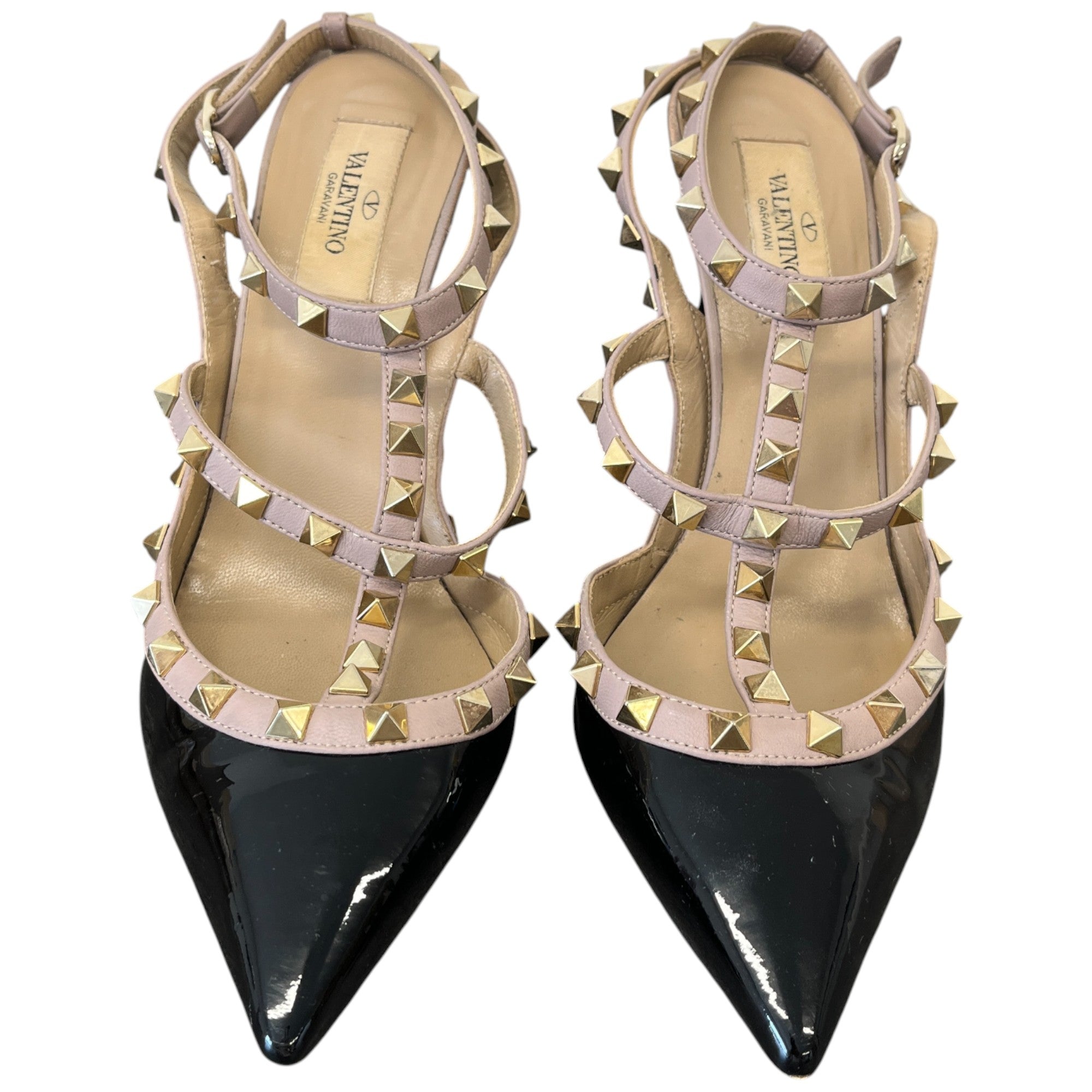 Women's Patent Rockstud Caged Pump 100Mm Heels Black Size EU 37.5 / UK 4.5