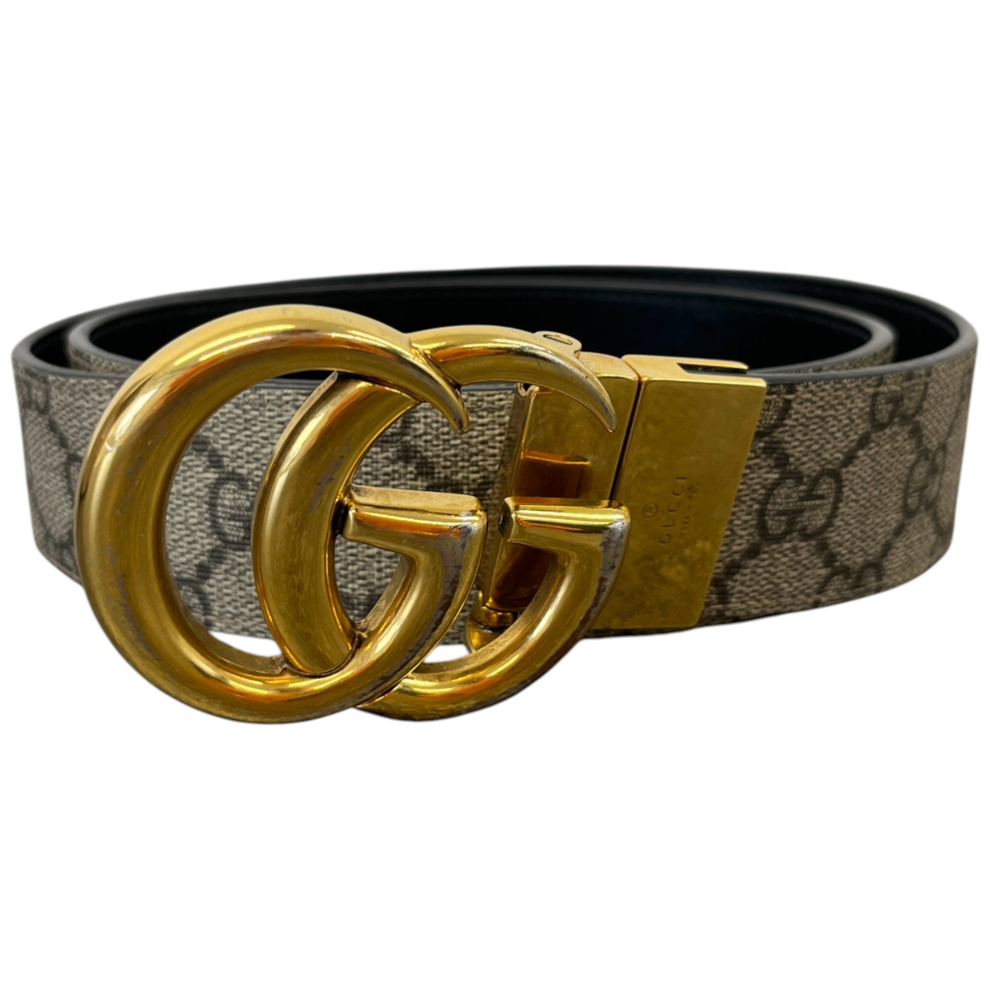 Women's Gg Supreme Reversible Buckle Belt Beige Size 80CM / UK 8