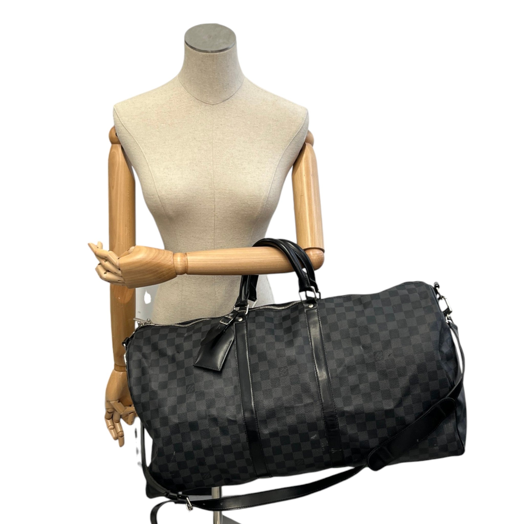 Men's Damier Graphite Keepall Bandoulière 55 Bag Black